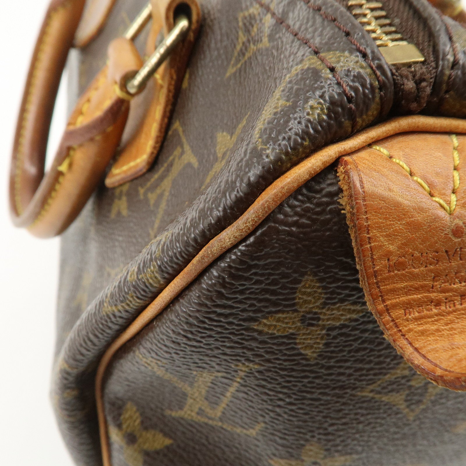 Louis Vuitton Monogram Speedy 25 Hand Bag Boston Bag Brown M41528 Used