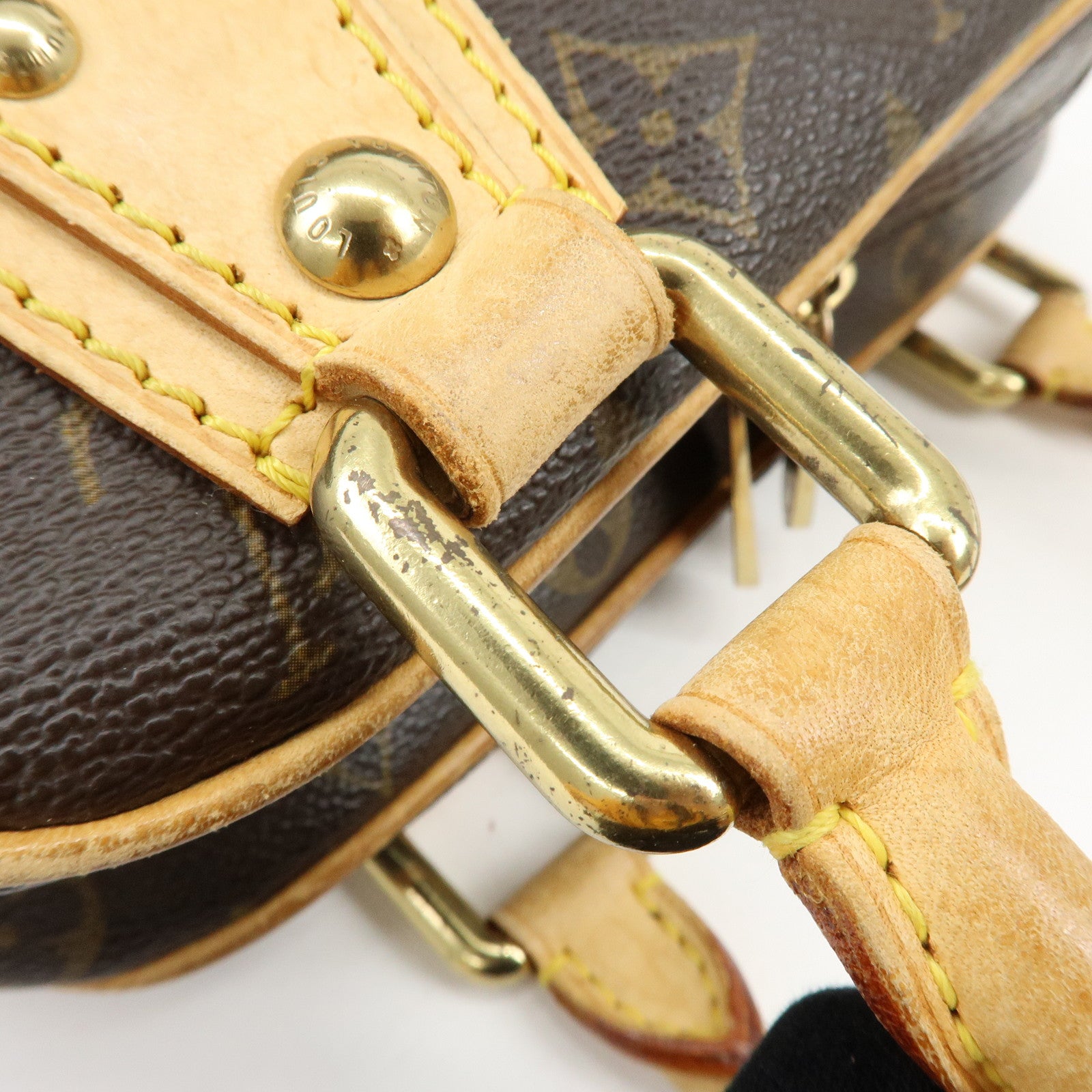 Louis Vuitton Monogram Manhattan PM Hand Bag Brown M40026