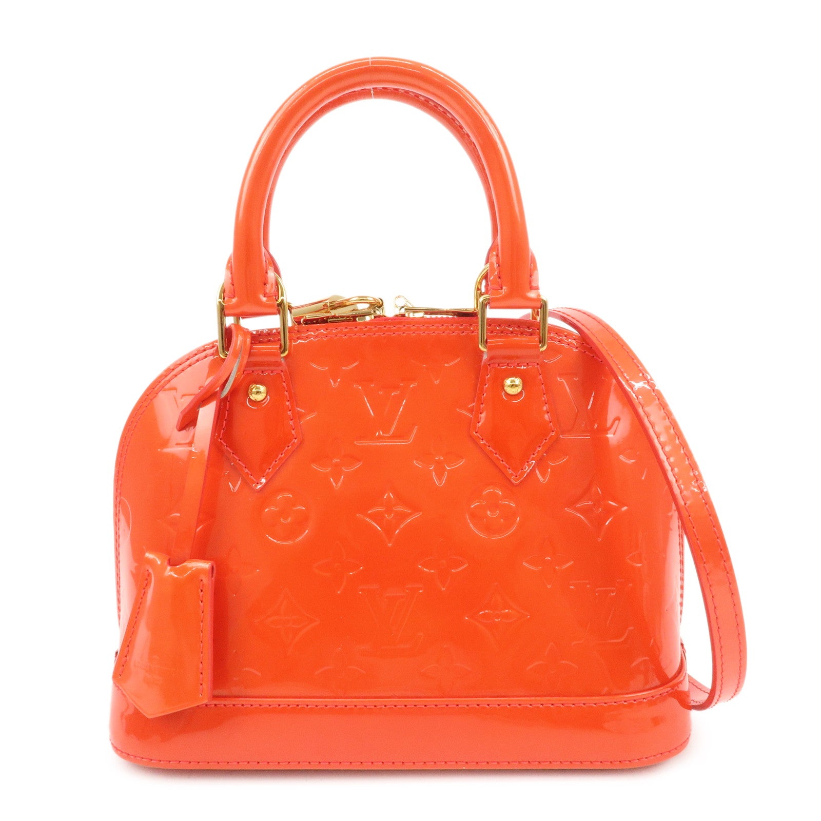 Louis Vuitton Monogram Vernis Alma BB 2Way Hand Bag Rouge M91698 Used