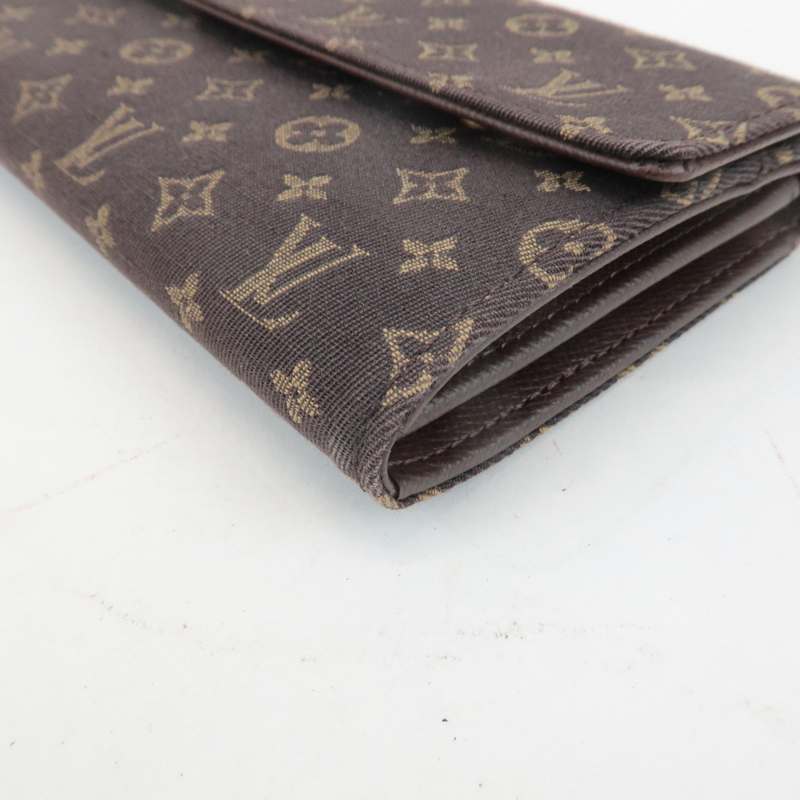 Louis Vuitton Monogram Mini Lin Portefeuille Sarah Long Wallet M95234 Used