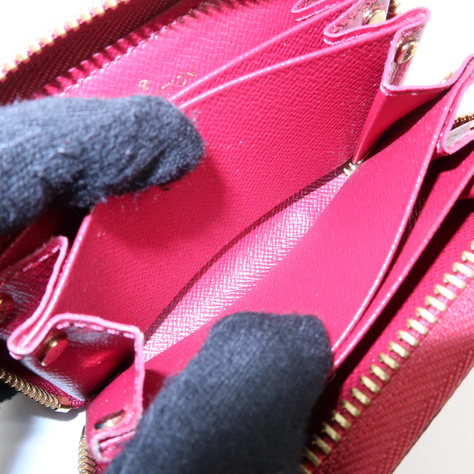 Louis Vuitton Monogram Multicartes Card Case Brown Fuchsia M61299