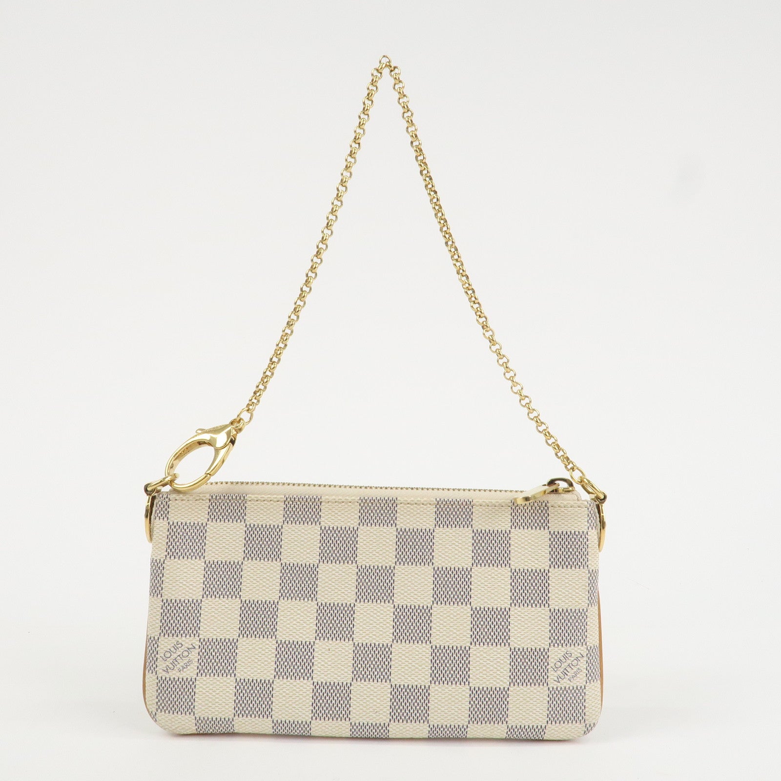 Louis Vuitton Damier Azur Pochette Milla MM Mini Pouch N60027 Used