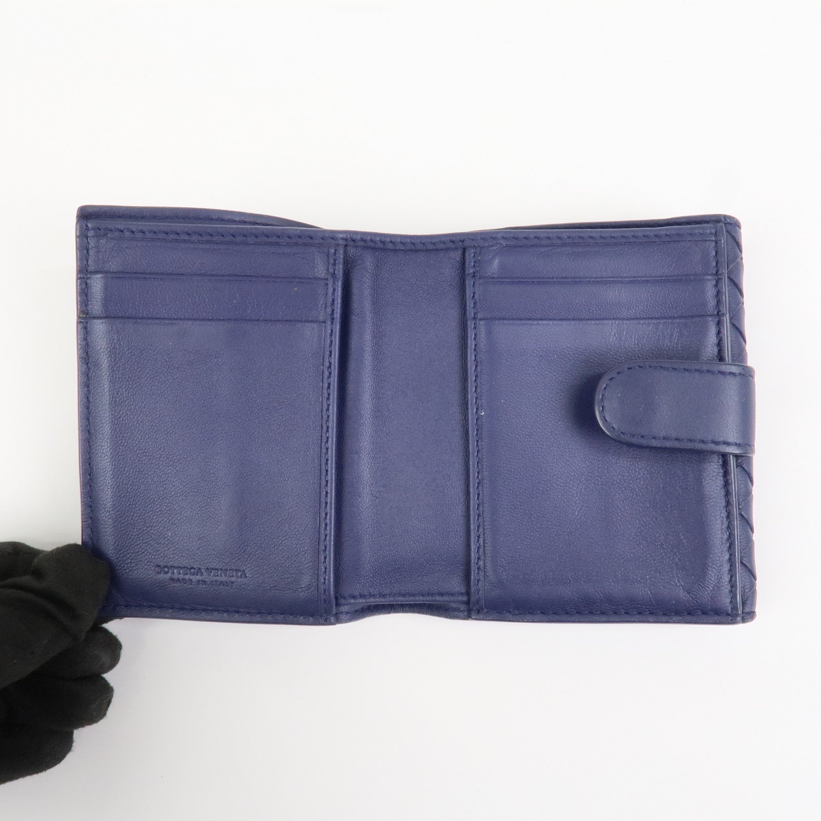 BOTTEGA VENETA Intrecciato Leather W Hook Compact Wallet 382576