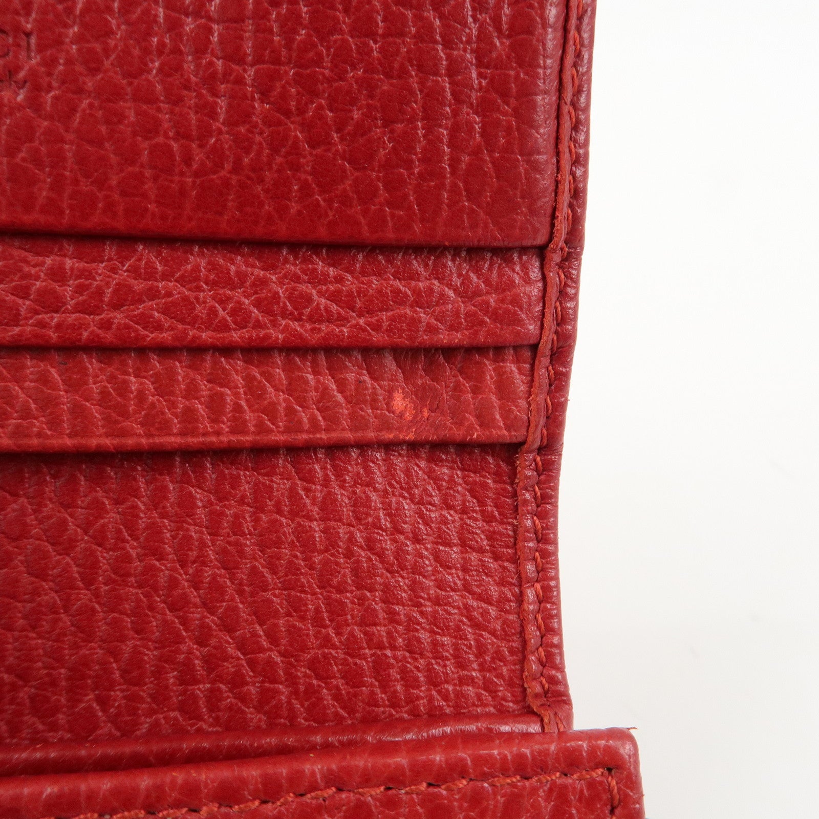 GUCCI GG Marmont Leather Bi-Fold Wallet Red 456126 Used