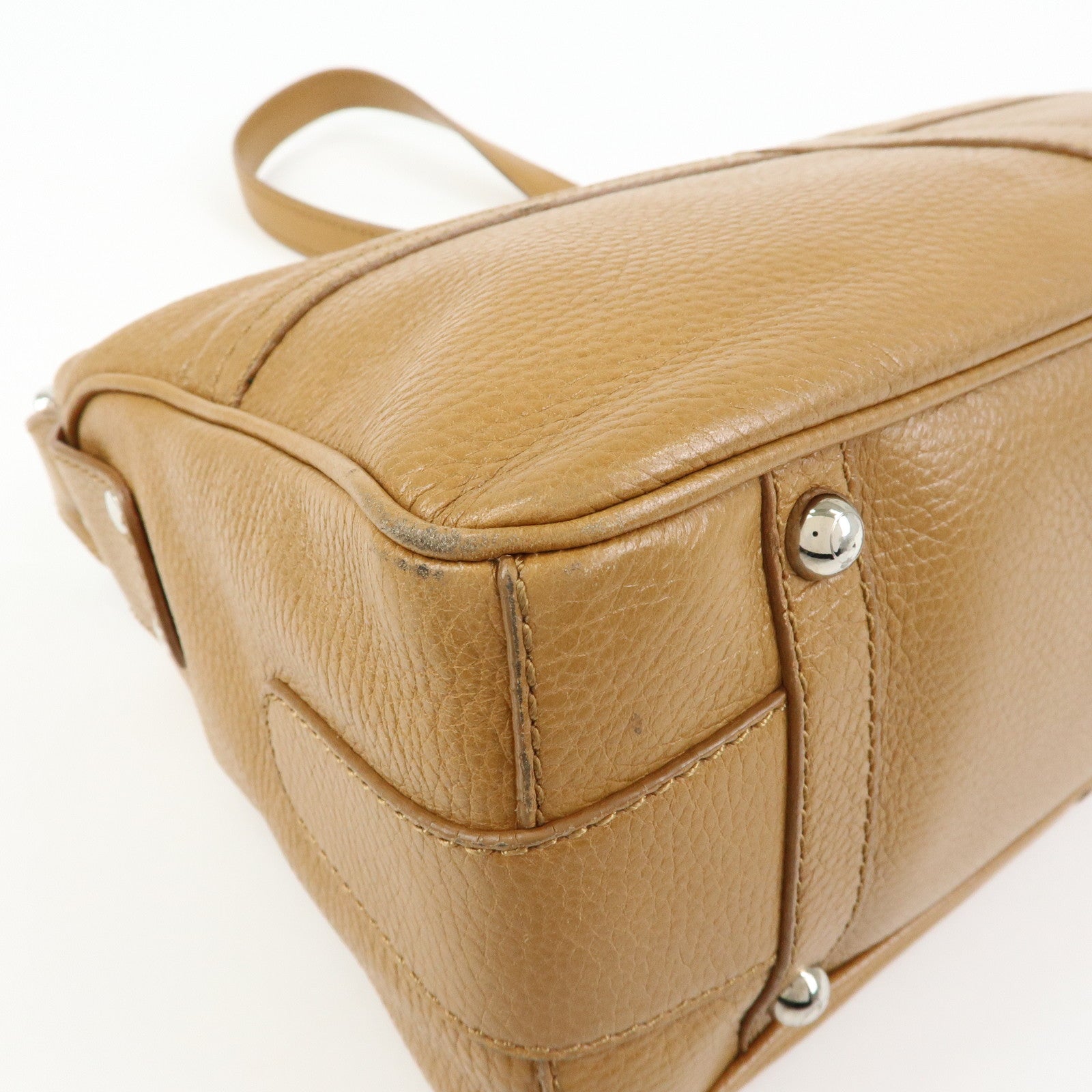 TOD'S Miky Leather Shoulder Bag Crossbody Bag Camel Light Brown
