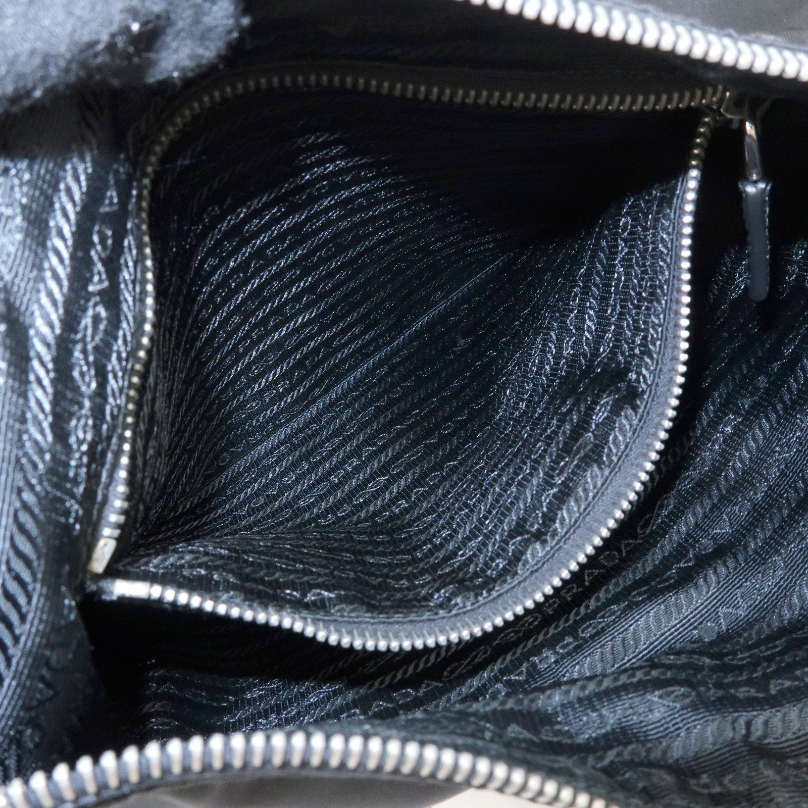 PRADA Triangle Logo Nylon Shoulder Bag Crossbody Bag Black BT0715