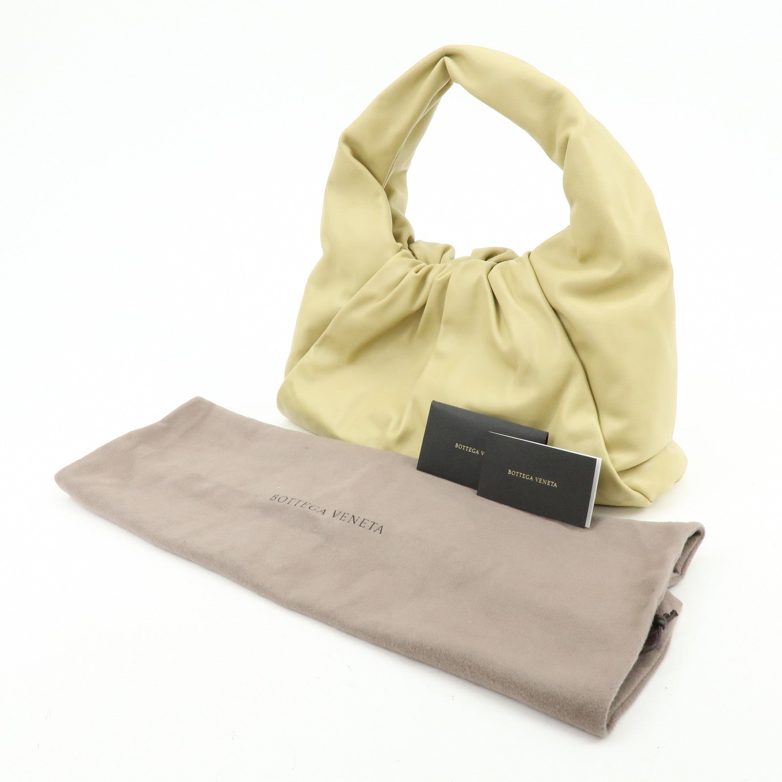 BOTTEGA VENETA The Shoulder Pouch Leather Shoulder Bag Yellow Beige