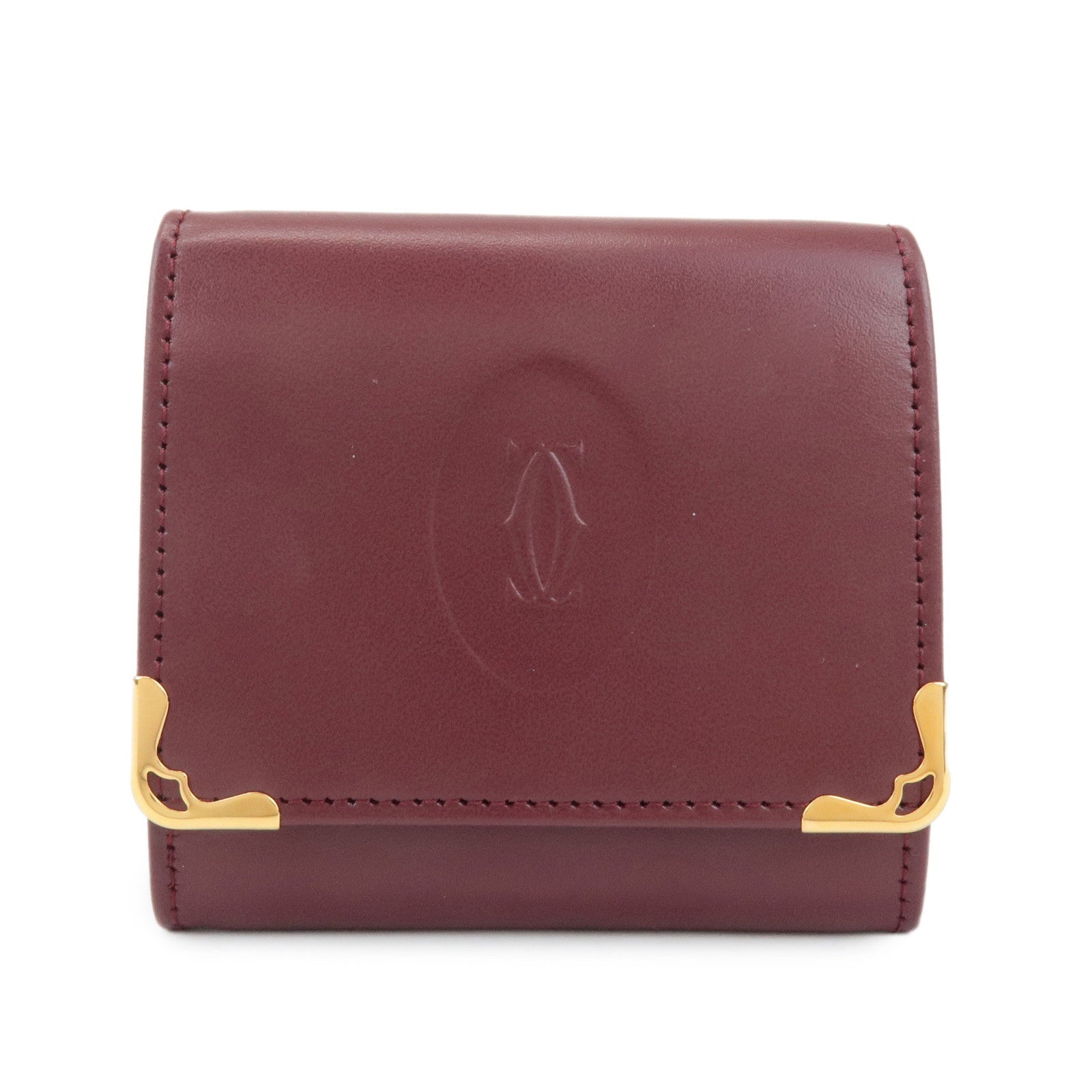 Cartier Mustline Leather Coin Case Bordeaux Used