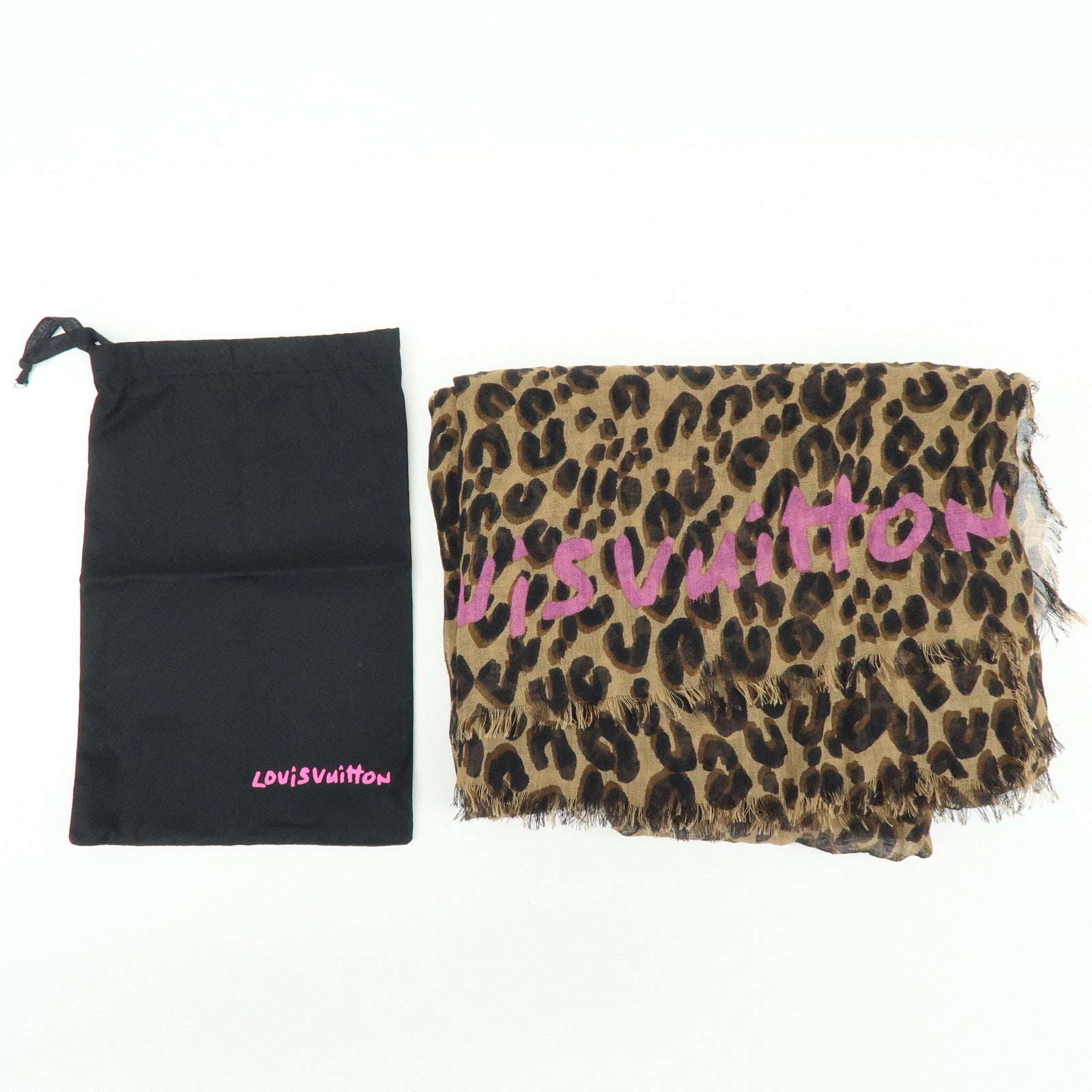Louis Vuitton Etole Cashmere Silk Scarf Leopard Brown M72215