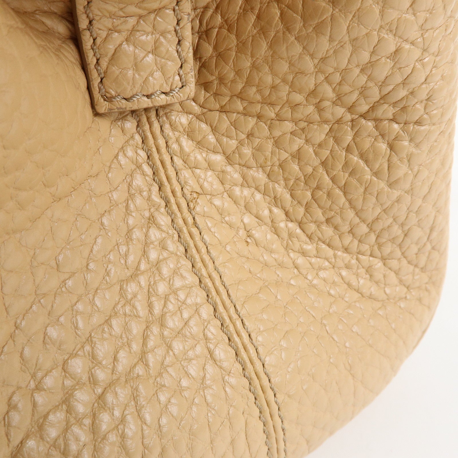 FENDI Chameleon Leather Hand Bag Tote Bag Beige 8BL114