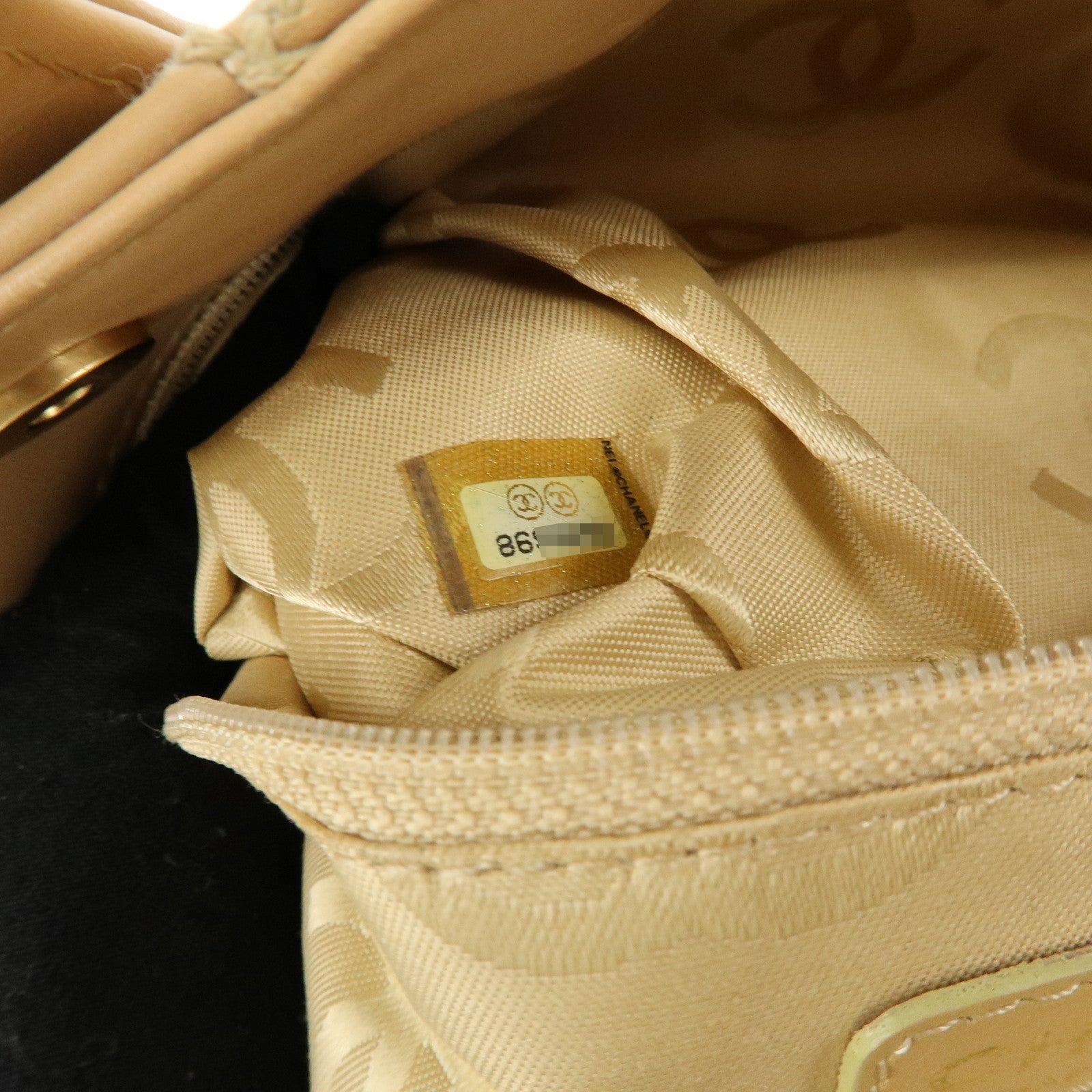 CHANEL COCO Mark Wild Stich Calf Leather Tote Bag Beige A20999