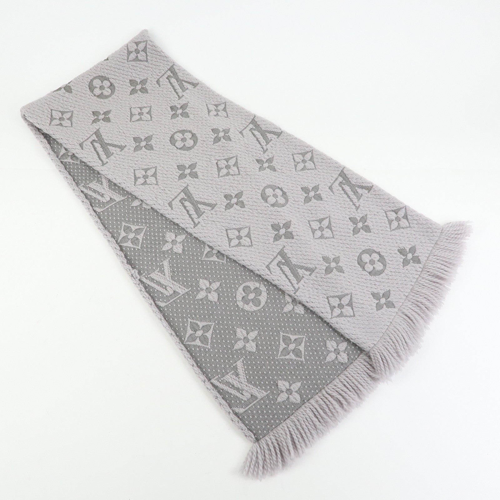 Louis Vuitton Monogram Escharp Logo Mania Wool Silk Scarf M74742