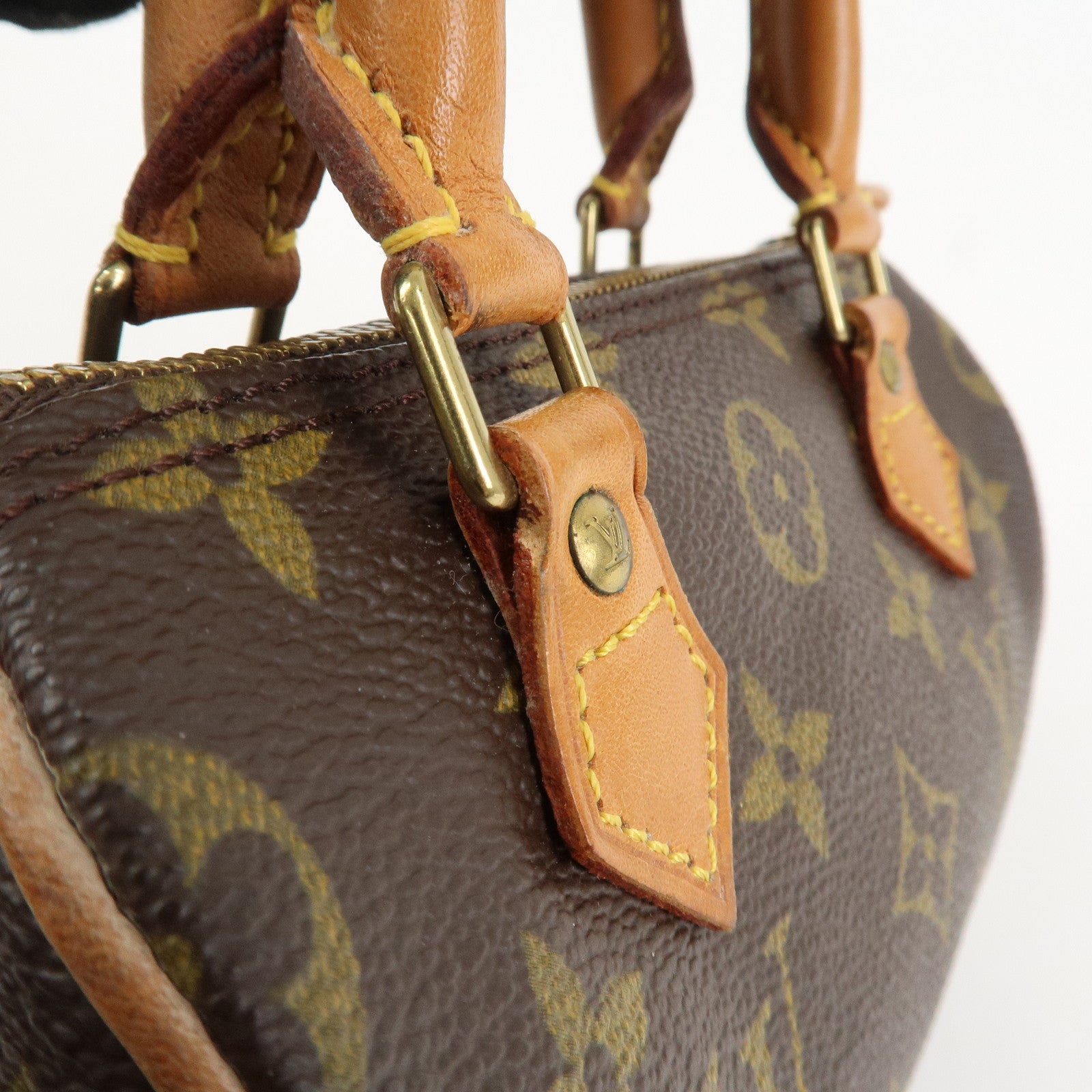 Louis Vuitton Monogram Canvas Mini Speedy Hand Bag Brown M41534 Used