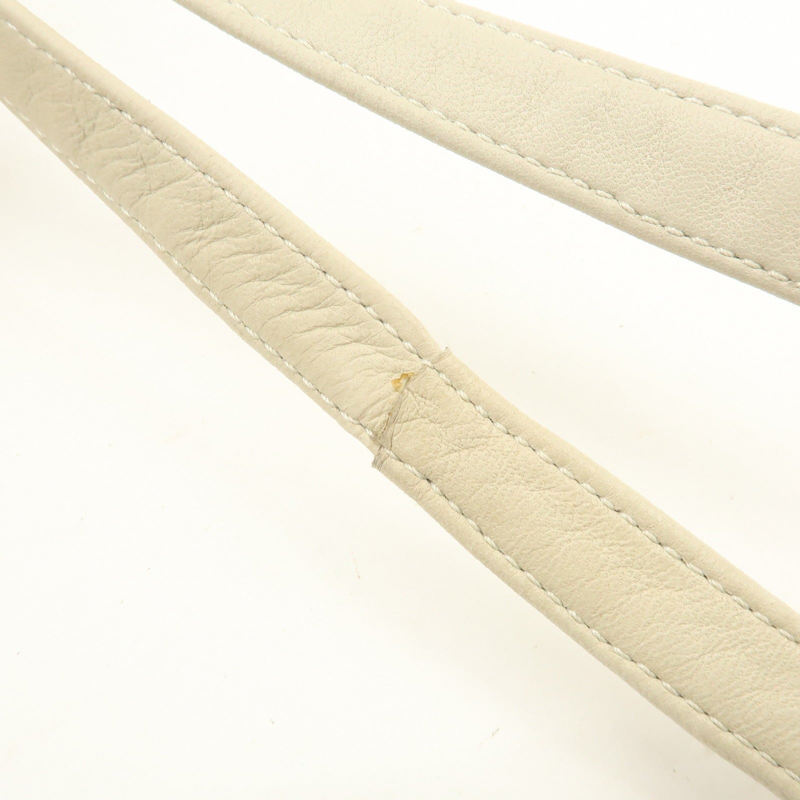 LOEWE Leather Drawstring Shoulder Bag Hand Bag Ivory