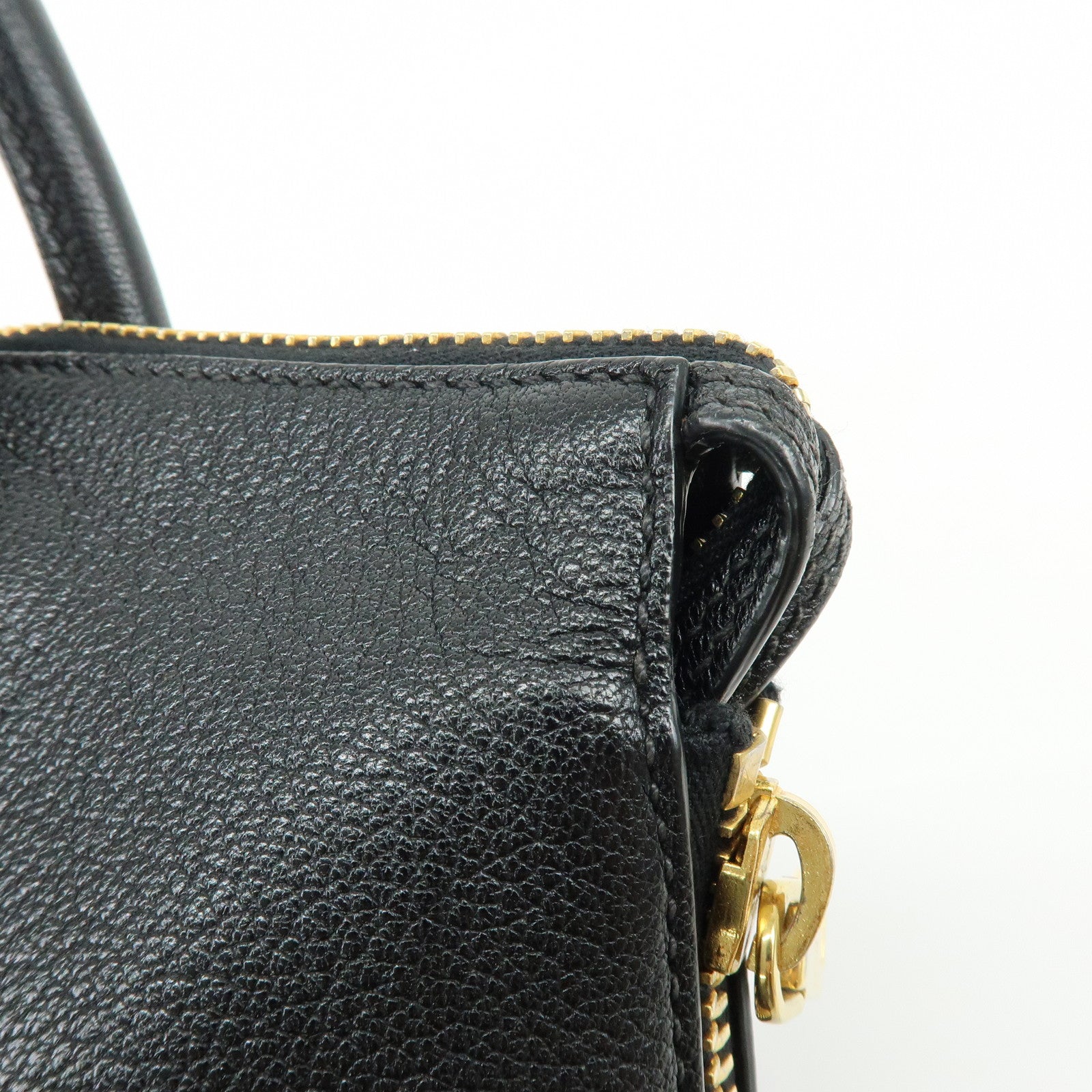 MIU MIU Leather 2Way Bag Hand Bag Shoulder Crossbody Bag Black