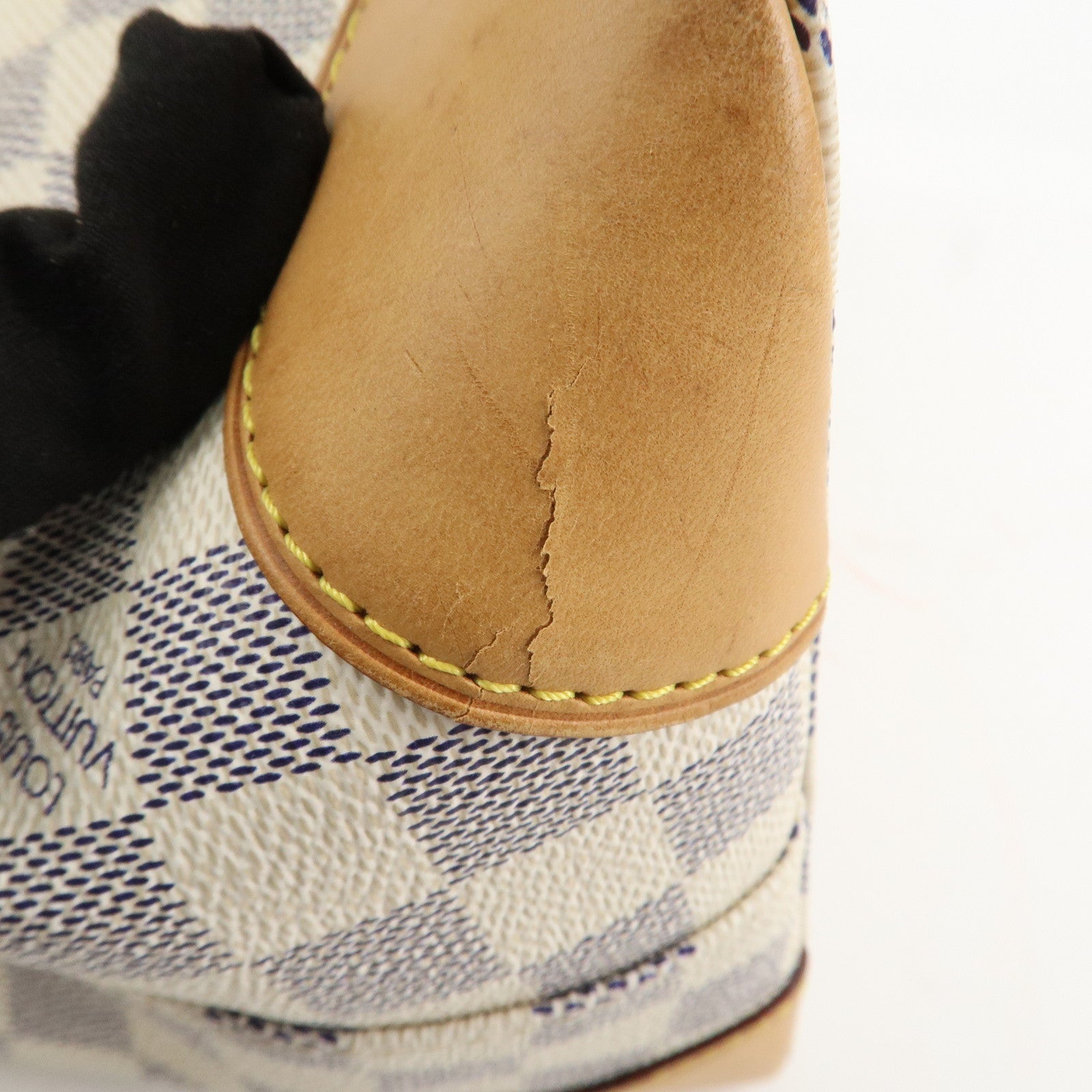 Louis Vuitton Damier Azur Hampstead PM Hand Bag Ivory N51207 Used