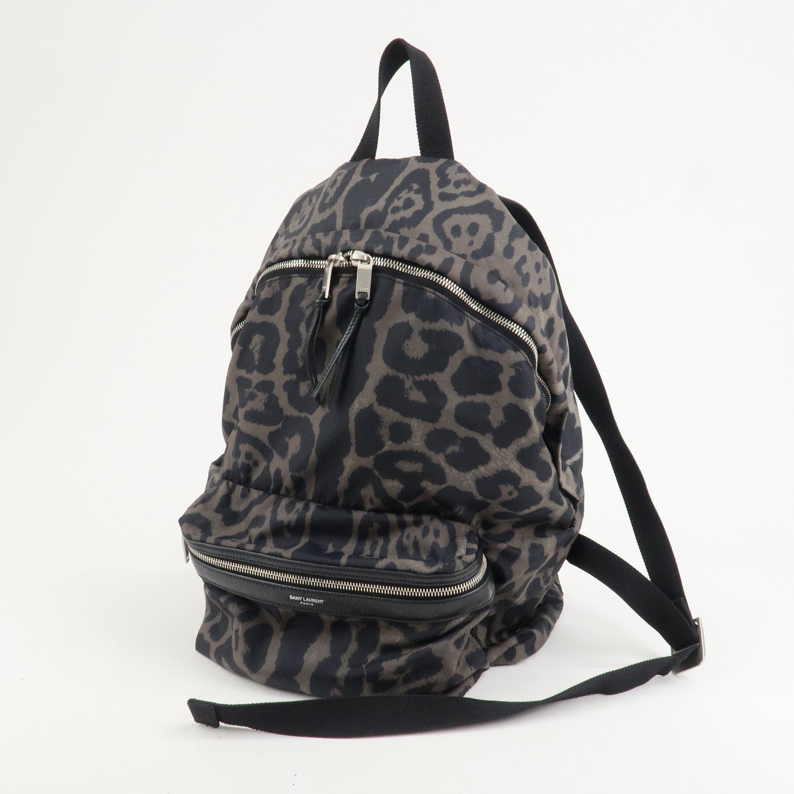 SAINT LAURENT PARIS Nylon Leather Foldable Backpack Bodybag Black 524974