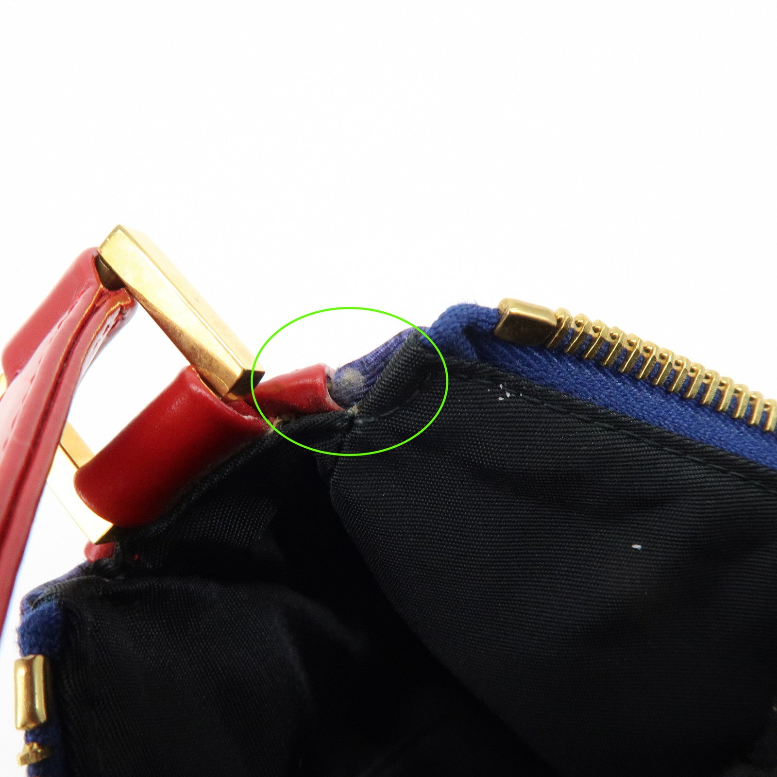 BVLGARI B-zero1 Canvas Leather Shoulder Bag Hand Bag Navy Red