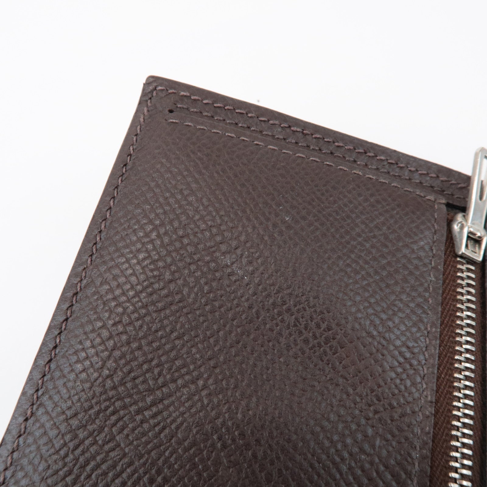 HERMES Veau Epsom Leather Bテゥarn Soufflet Long Wallet Chocolat