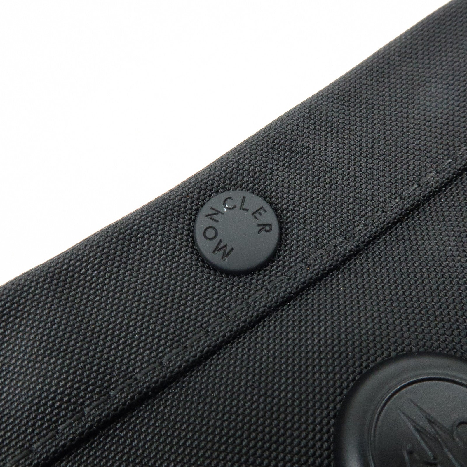 MONCLER Nylon Suede Leather Shoulder Bag Tech Phone Bag Black