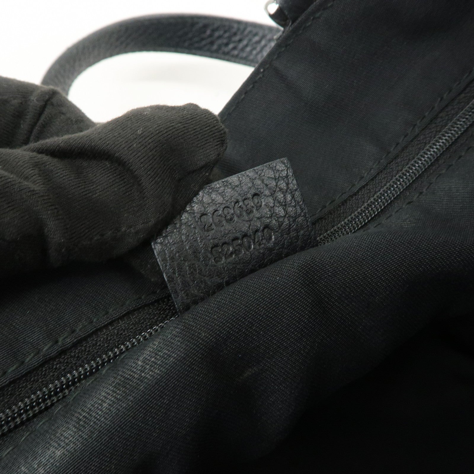 GUCCI Abbey GG Canvas Leather Tote Bag Shoulder Bag Black 268639