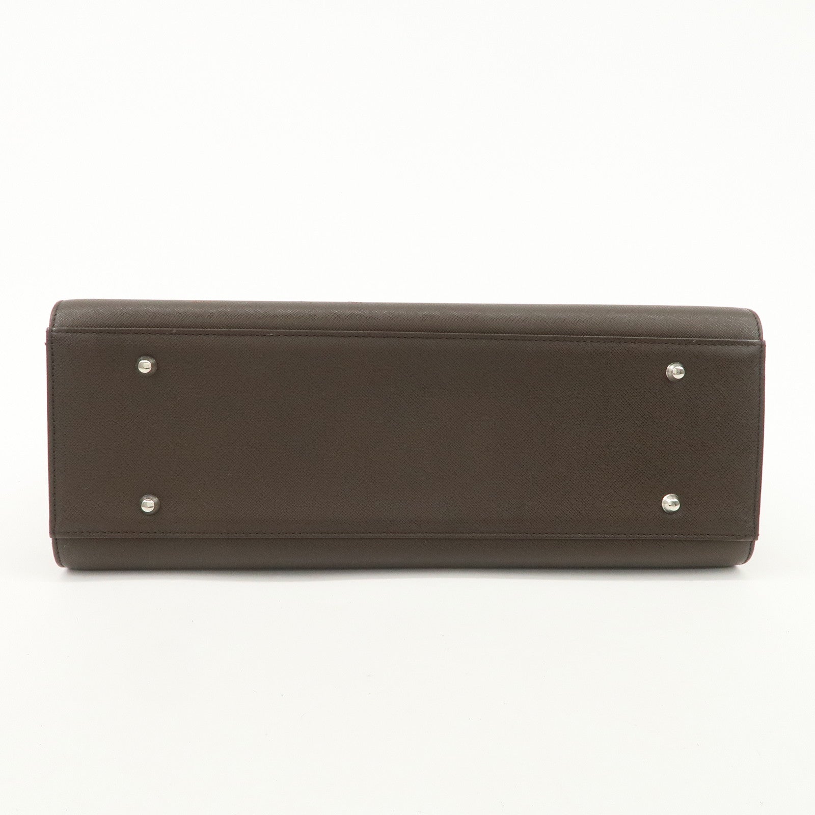 BURBERRY Leather Hand Bag Dark Brown