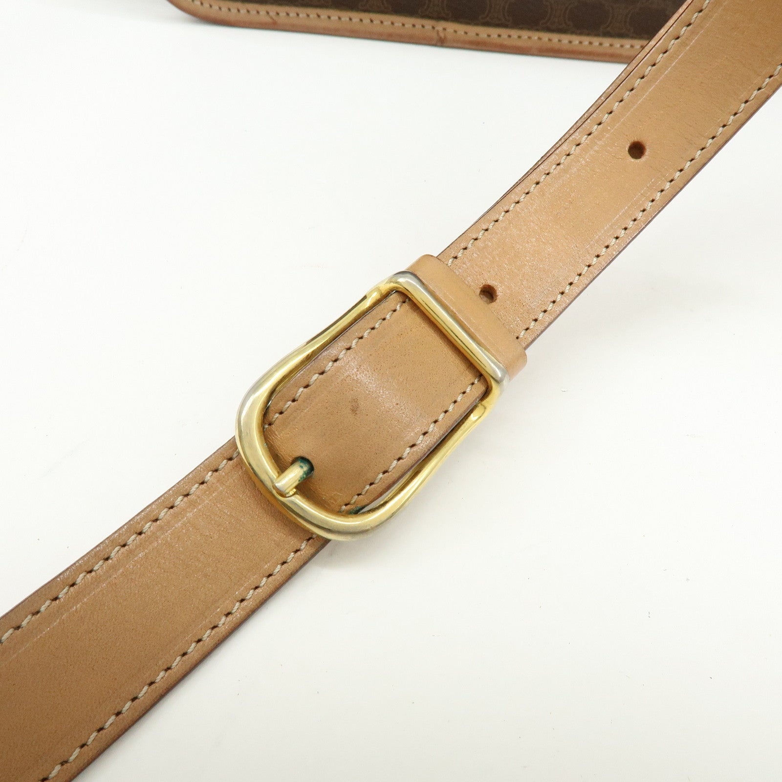 CELINE Macadam PVC Leather Shoulder Bag Crossbody Bag Brown