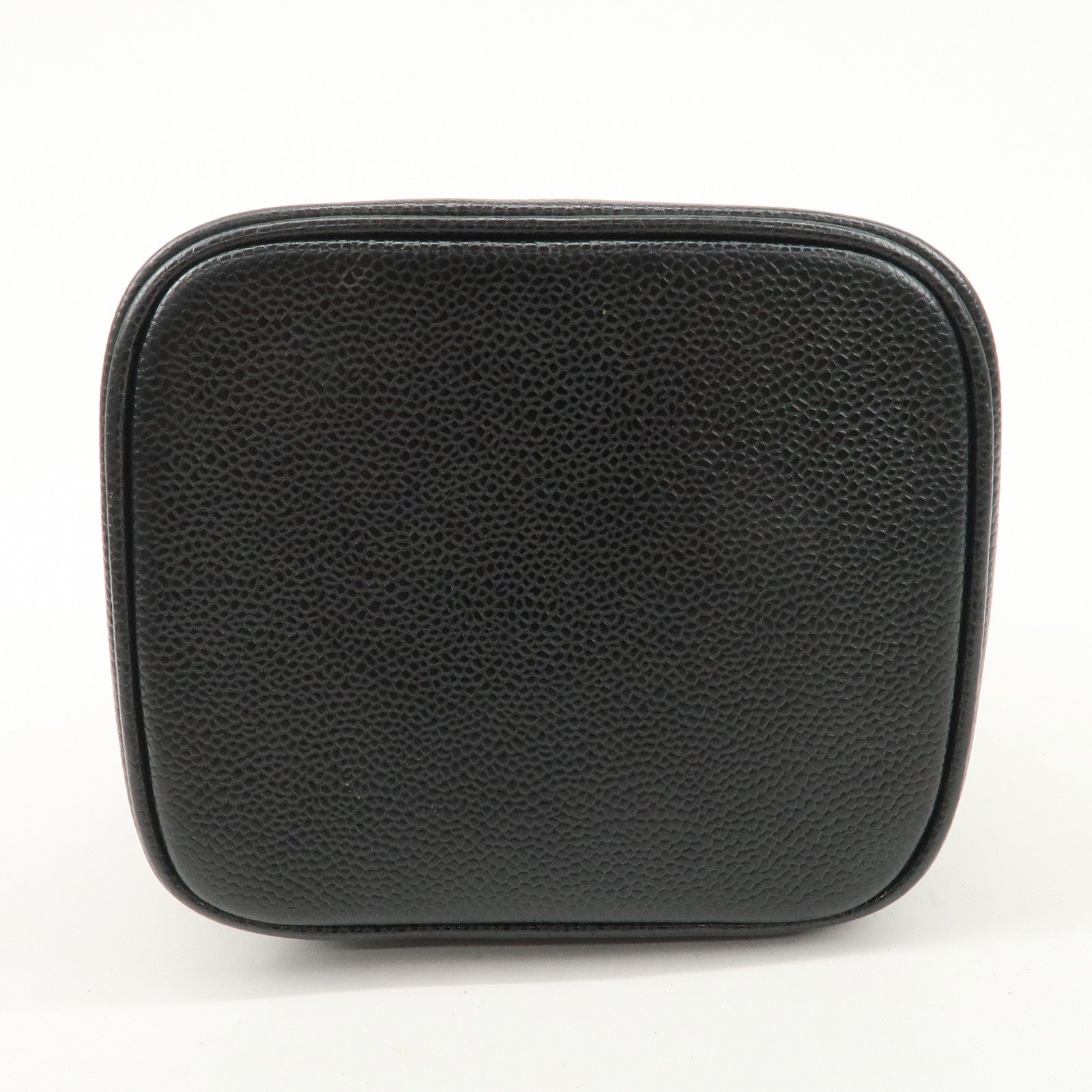 CHANEL Caviar Skin Vanity Bag Hand Bag Cosmetic Pouch Black A01998 Used