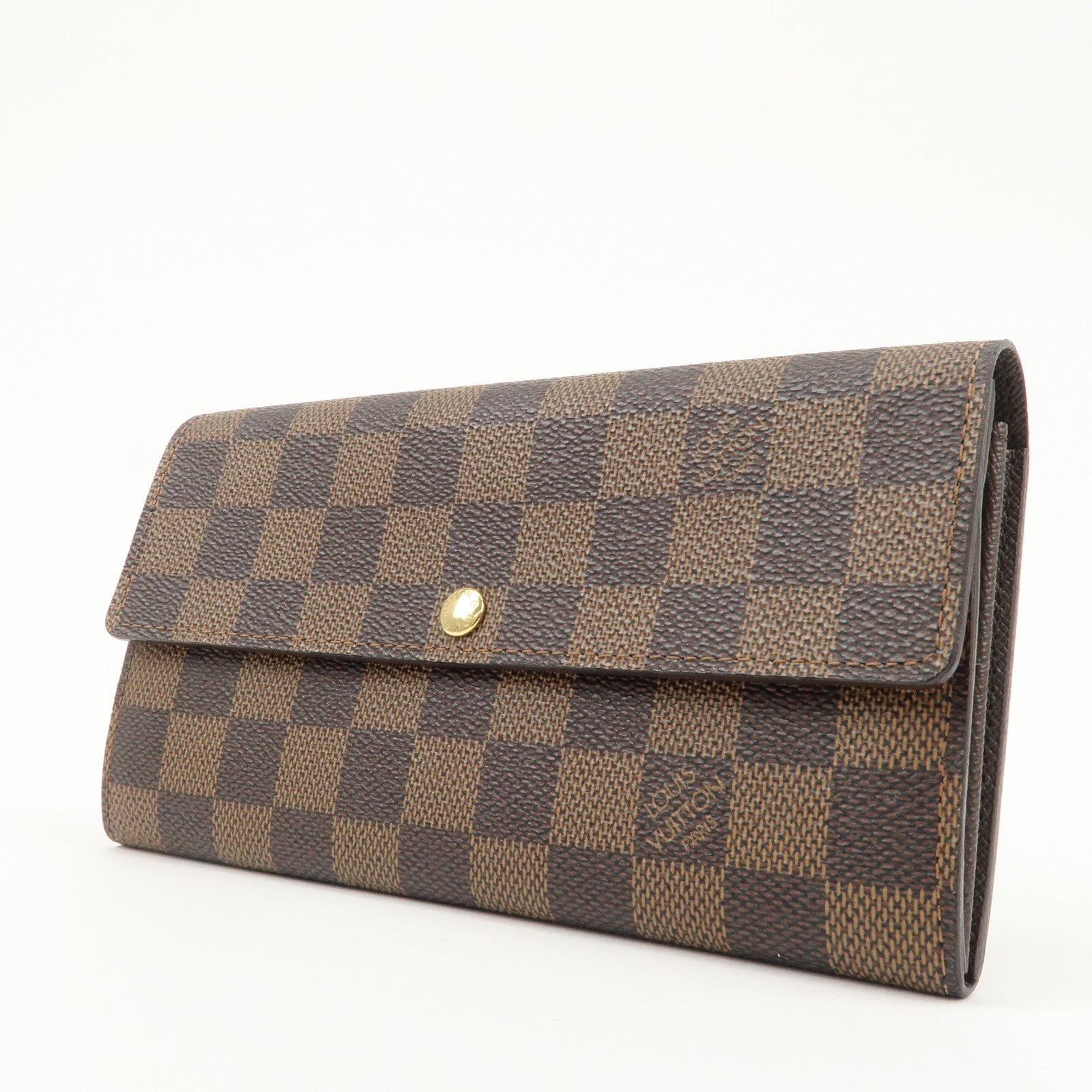 Louis Vuitton Damier Canvas Portefeuille Sarah Long Wallet Brown N61734 Used