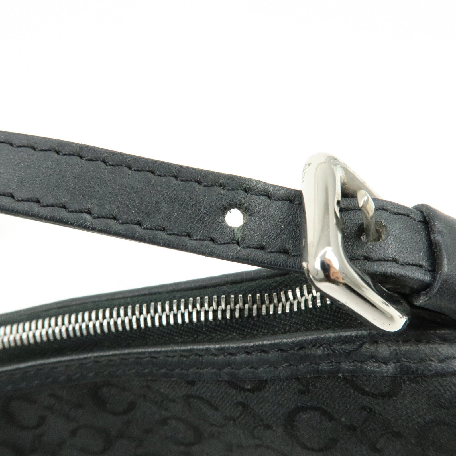 CELINE C Macadam Leather Shoulder Hand Bag Accessory Pouch Black