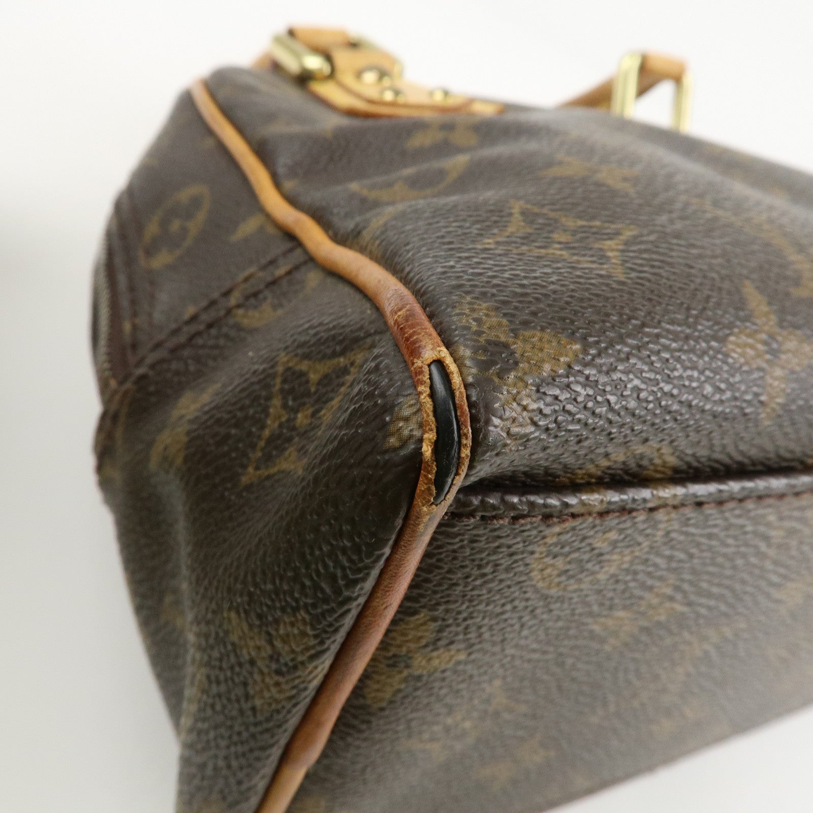 Louis Vuitton Monogram Manhattan PM Hand Bag Brown M40026 Used