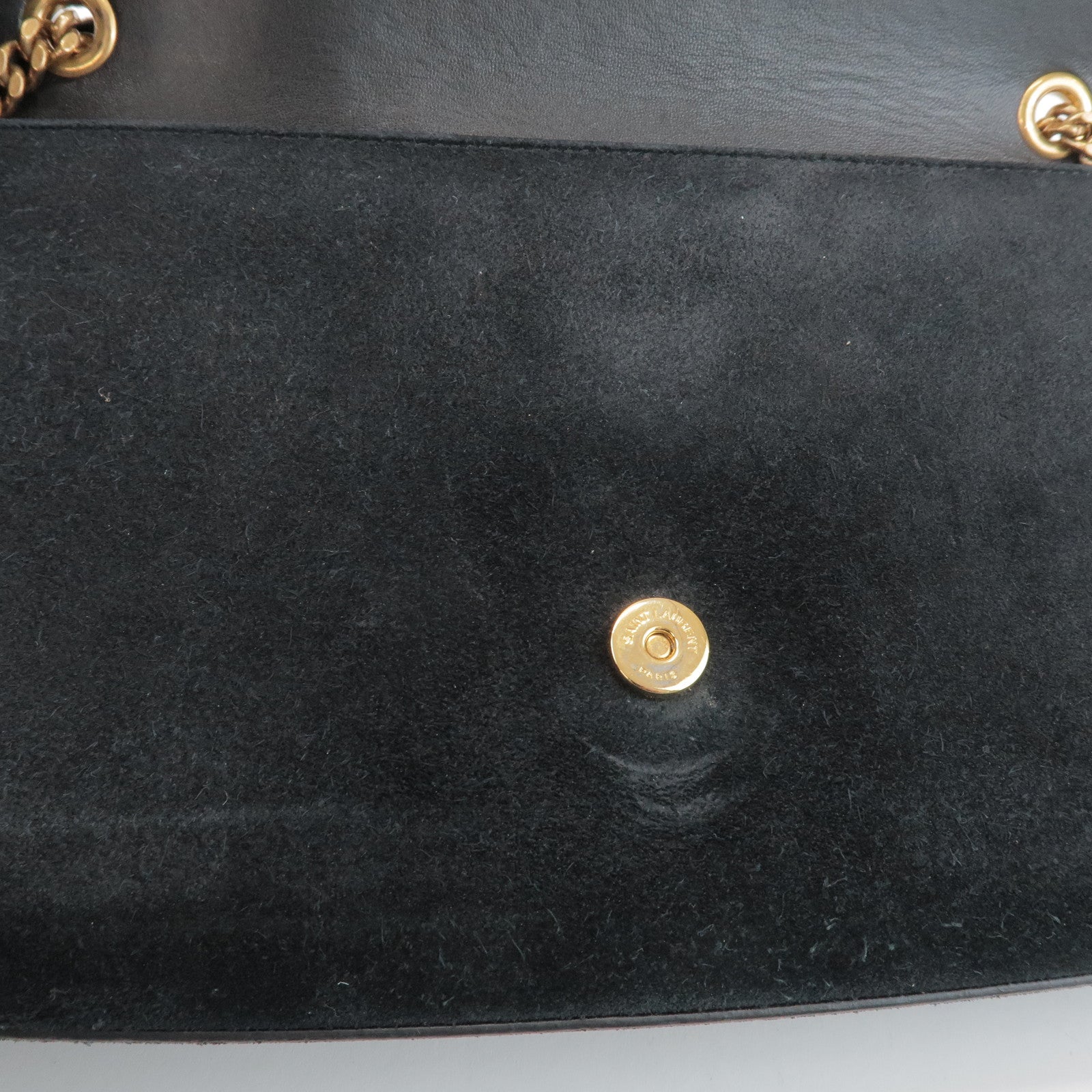 SAINT LAURENT PARIS Cassandra Suede Rhinestone Shoulder Bag 513074