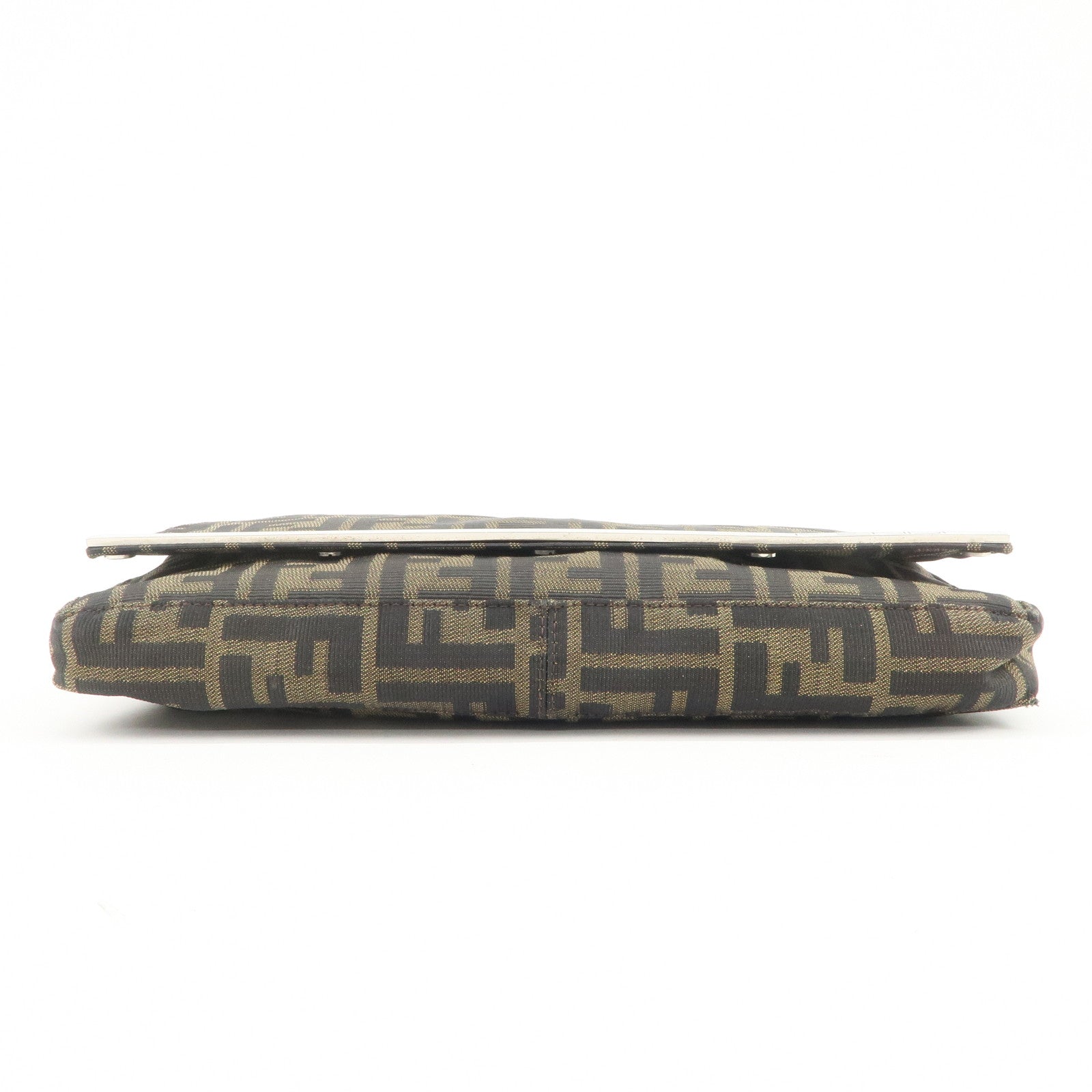 FENDI Zucca Canvas Leather Shoulder Bag Hand Bag Brown 26640