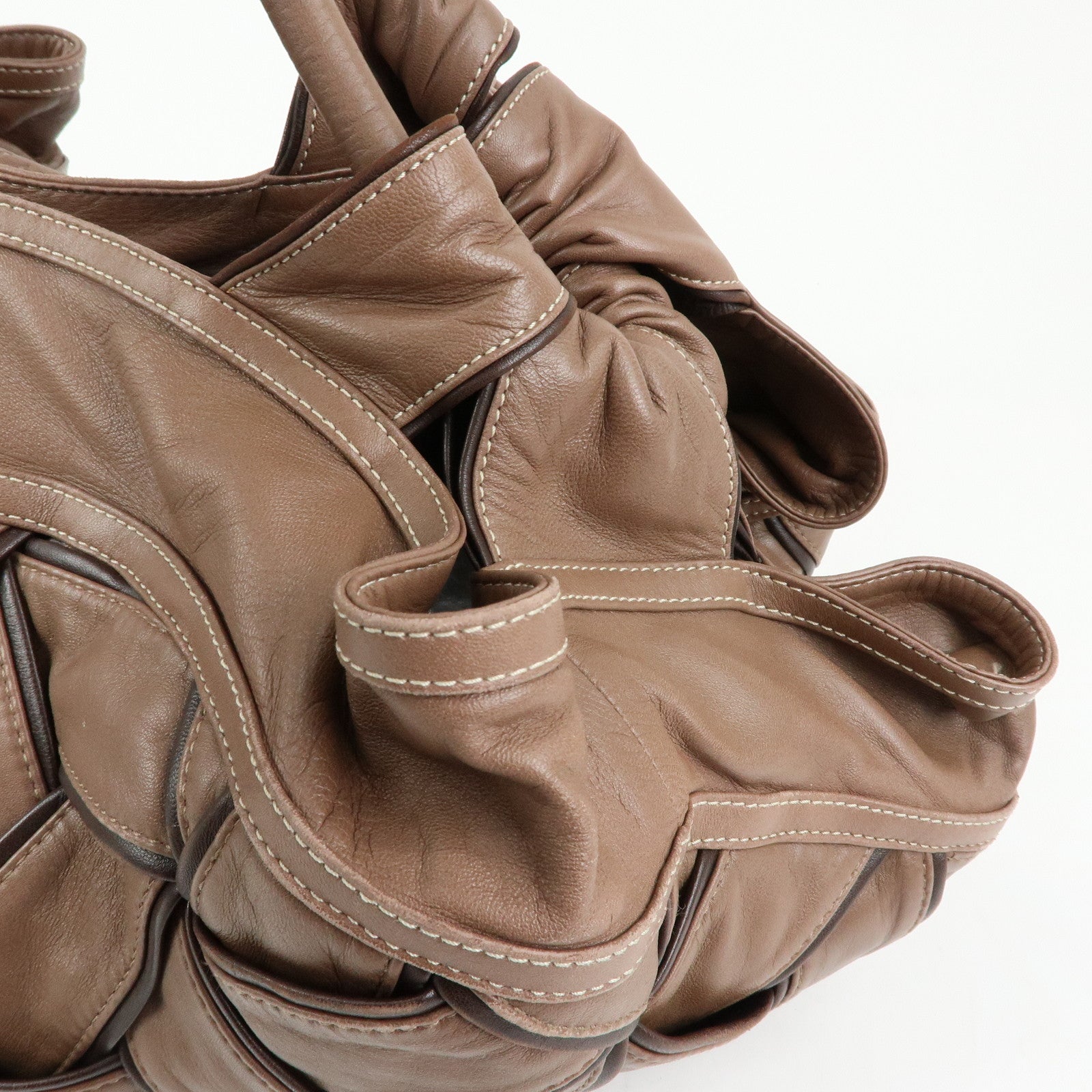 LOEWE Anagram Nappa Aire Leather Hand Bag Tote Bag Brown