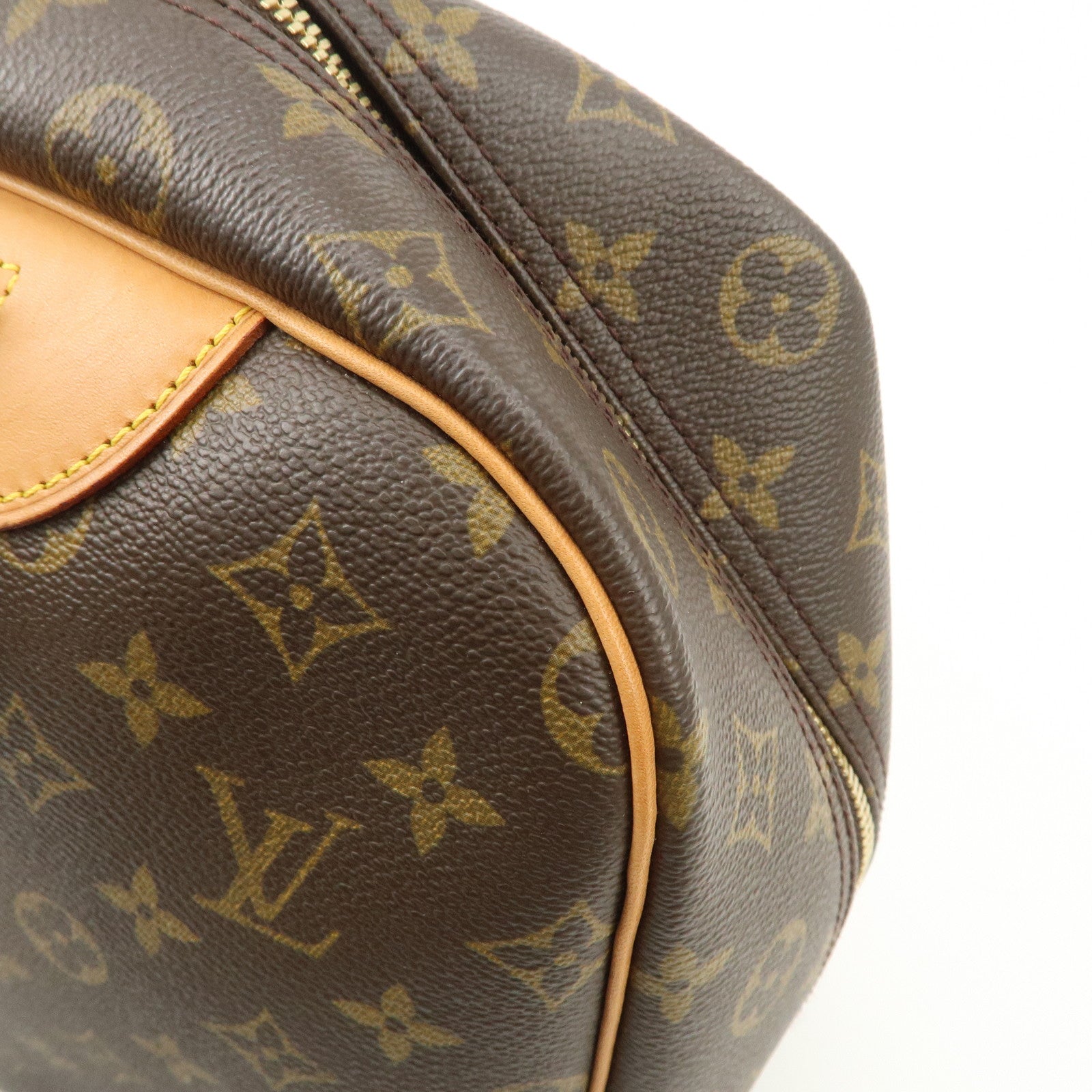 Louis Vuitton Monogram Deauville Hand Bag Brown M47270 Used