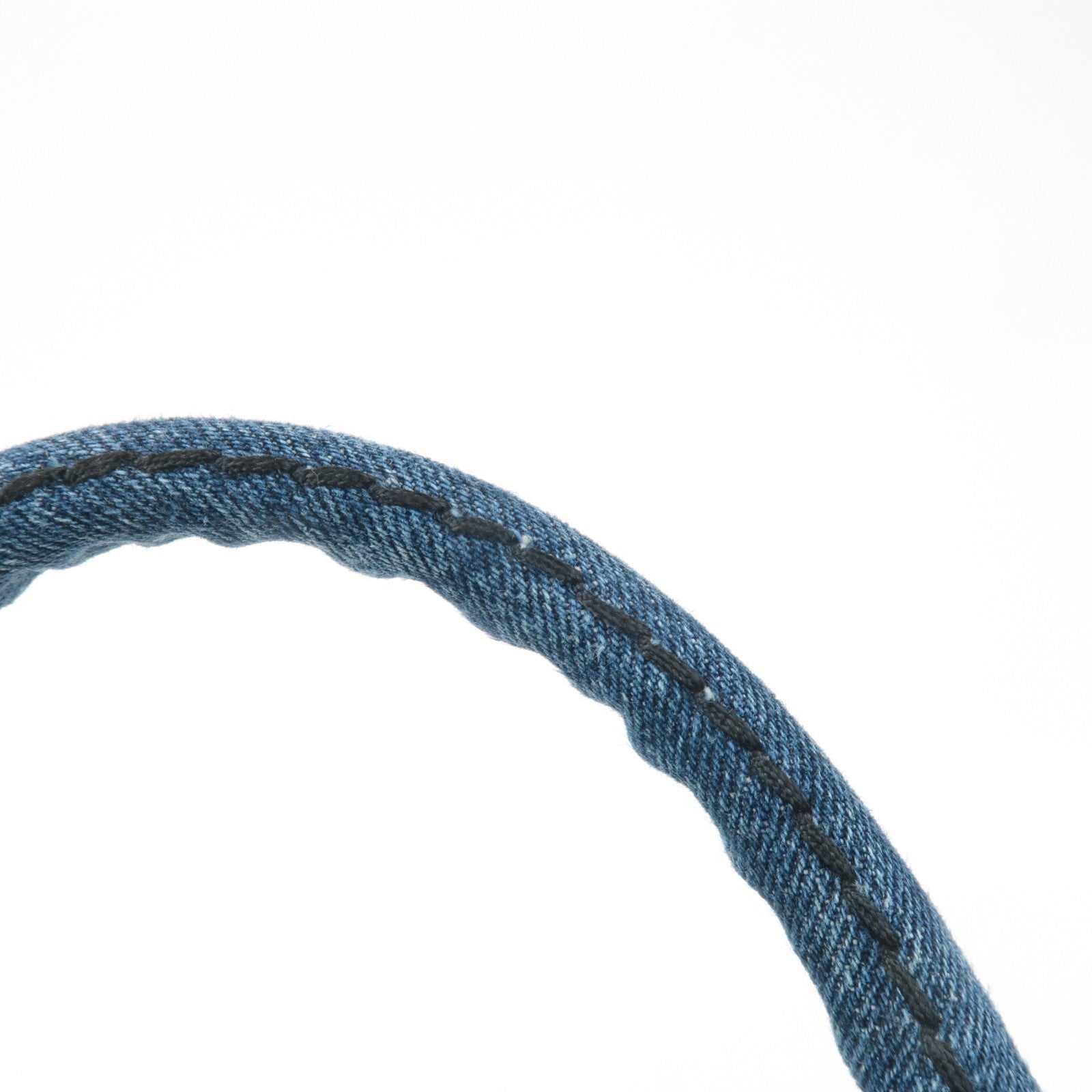 PRADA Triangle Logo Canapa Canvas Denim Hand Bag Navy B1877B Used