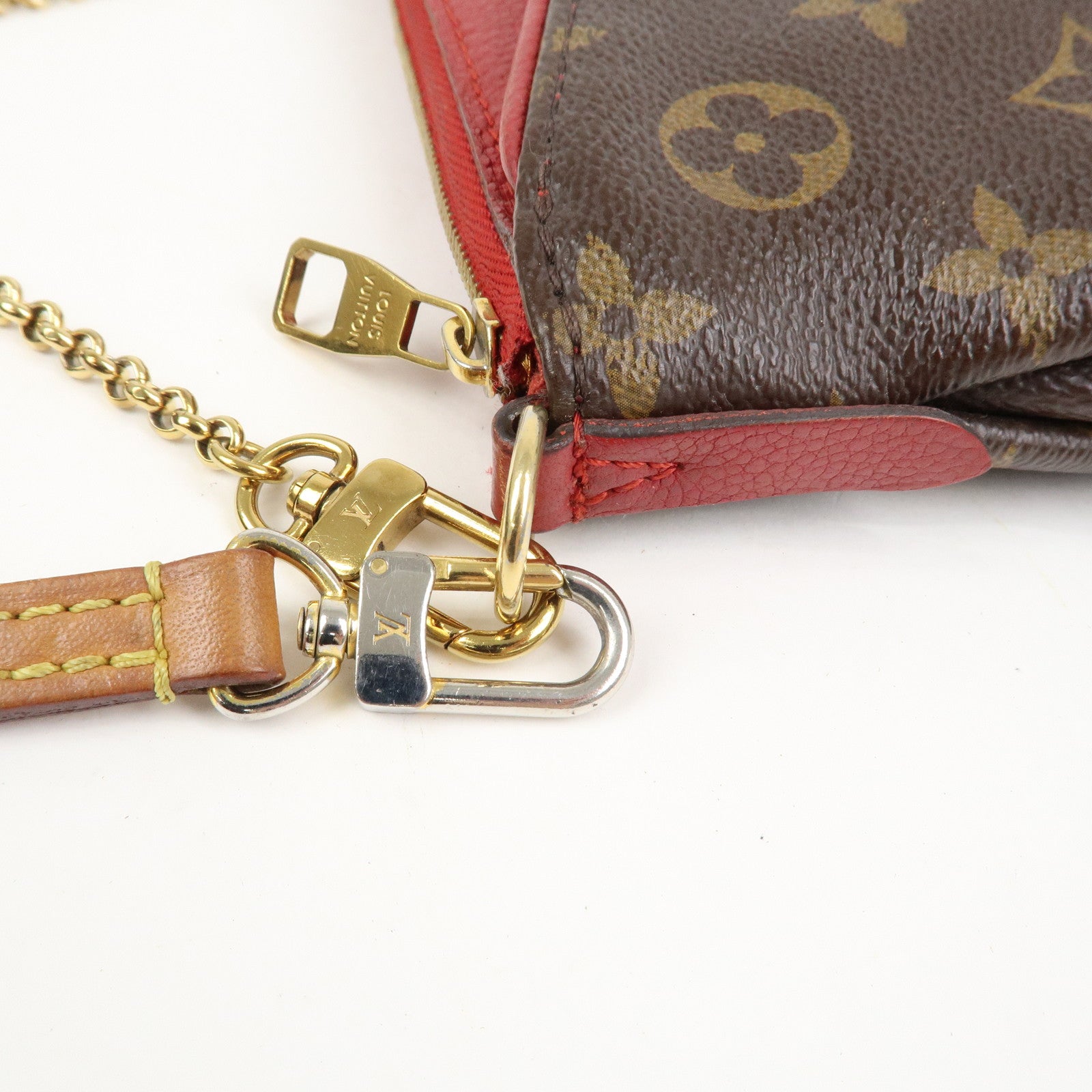 Louis Vuitton Monogram Pallas Clutch 2Way Bag Cerise M41638