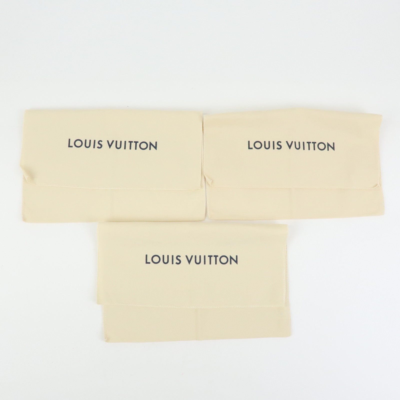 Louis Vuitton Set of 16 Dust Bag Storage Bag Flap Style Beige