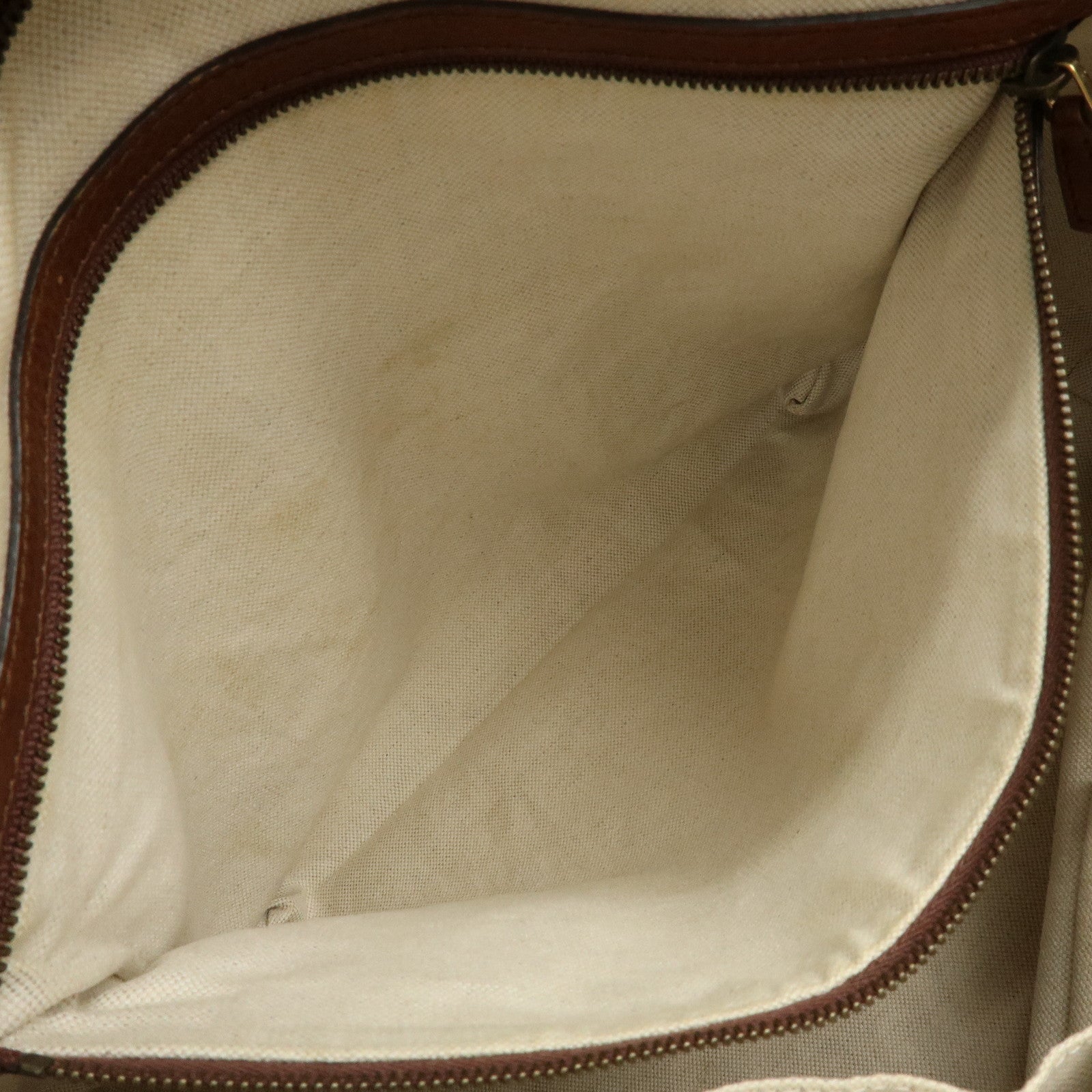 GUCCI GG Canvas Leather Shoulder Bag Tote Bag Beige Brown 323665
