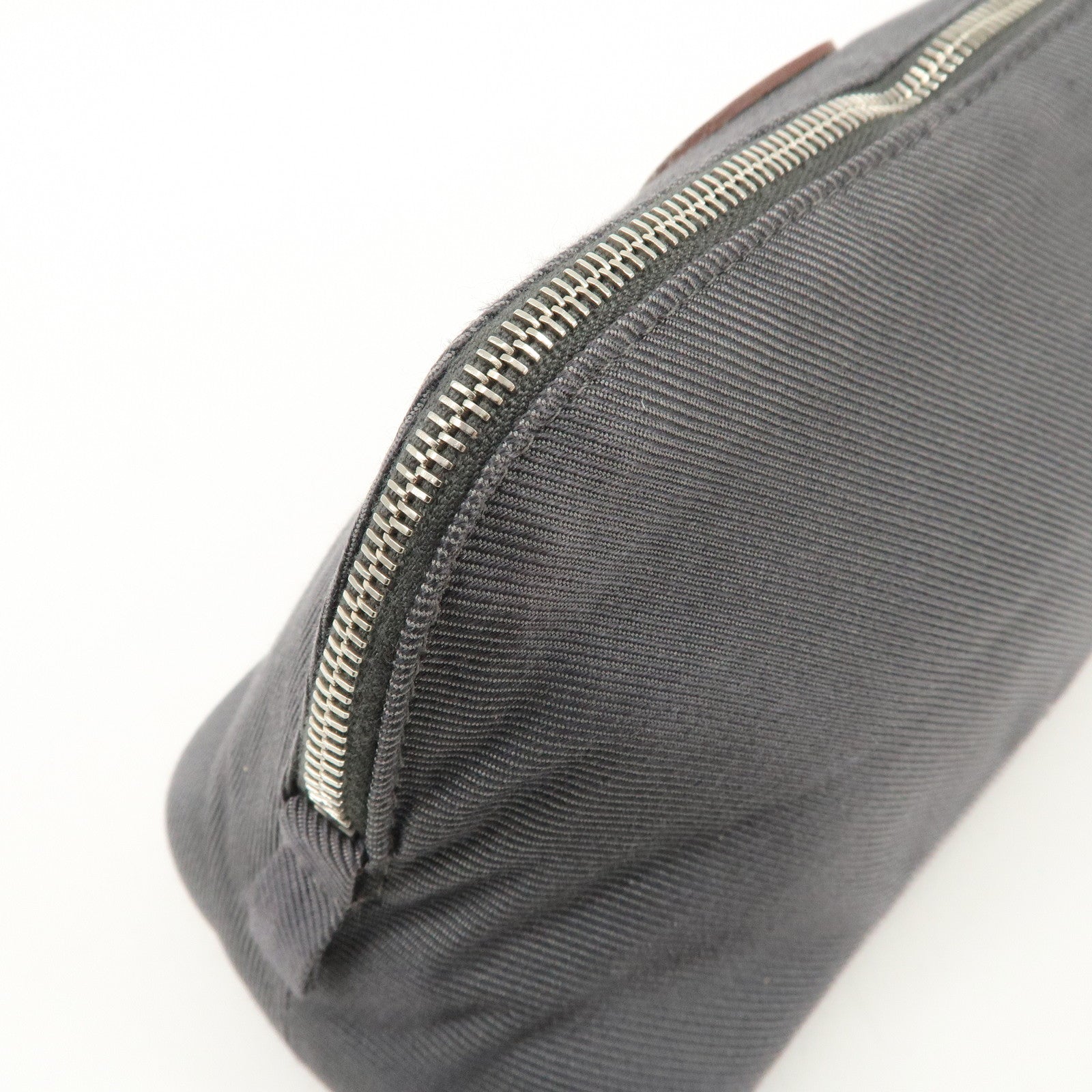 HERMES Bolide Vice Versa PM Cotton Silk Pouch Acier