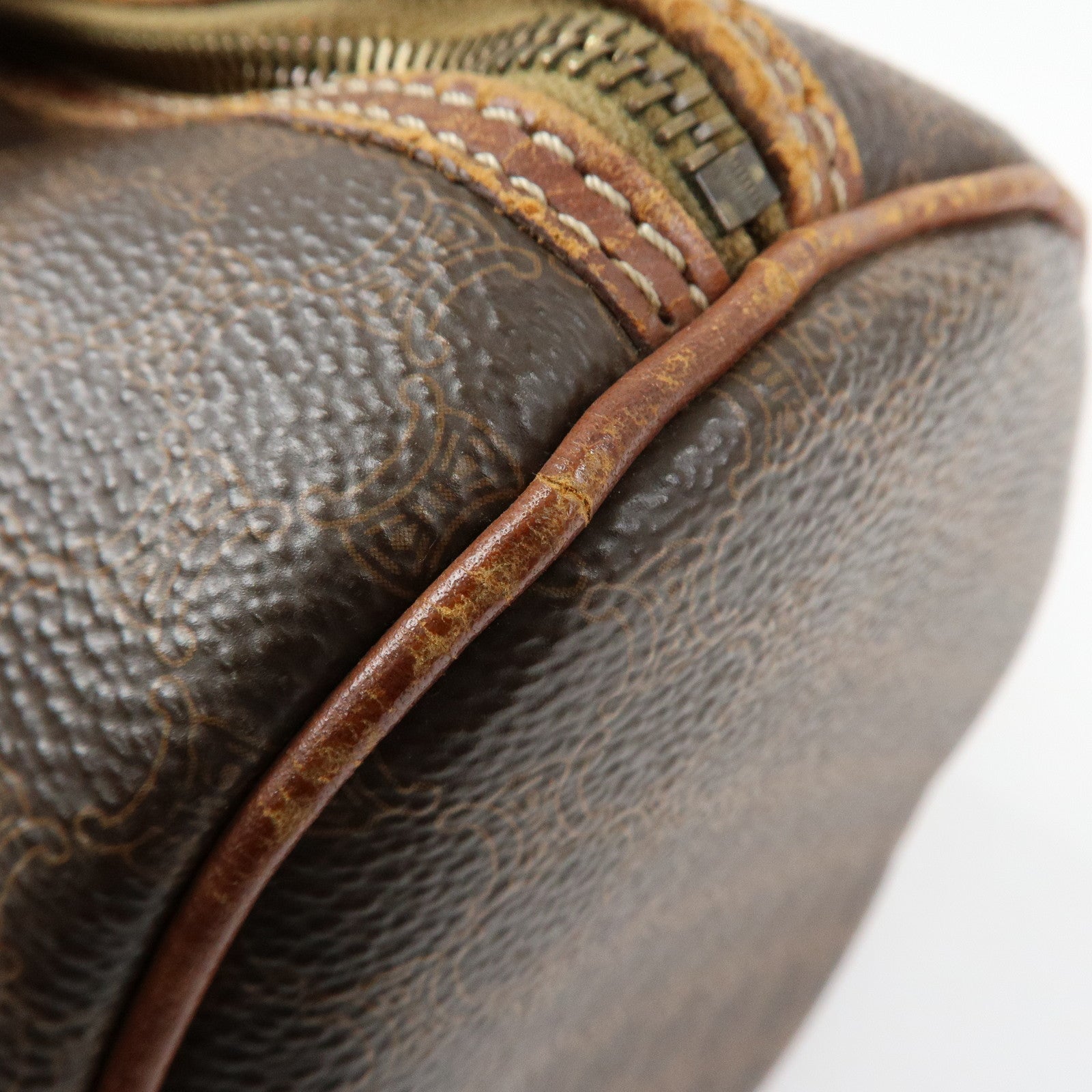 CELINE Macadam PVC Leather Shoulder Bag Hand Bag Brown