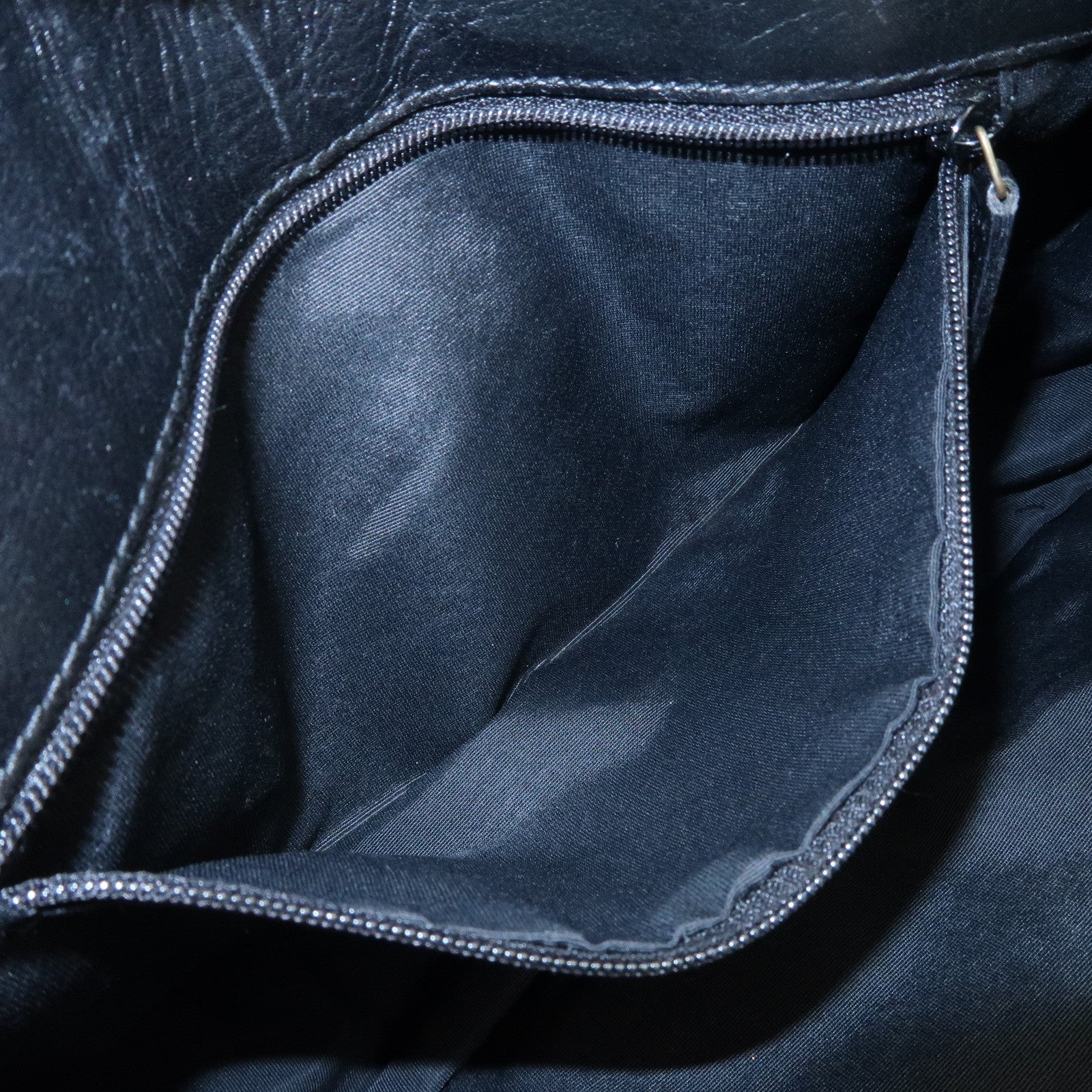 GUCCI GG Canvas Leather Shoulder Bag Hand Bag Black 90665 Used