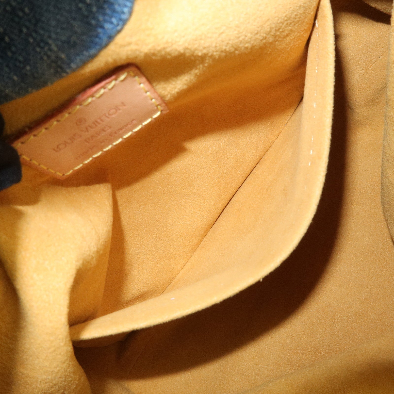 Louis Vuitton Monogram Denim Pleaty Hand Bag Blue M95020