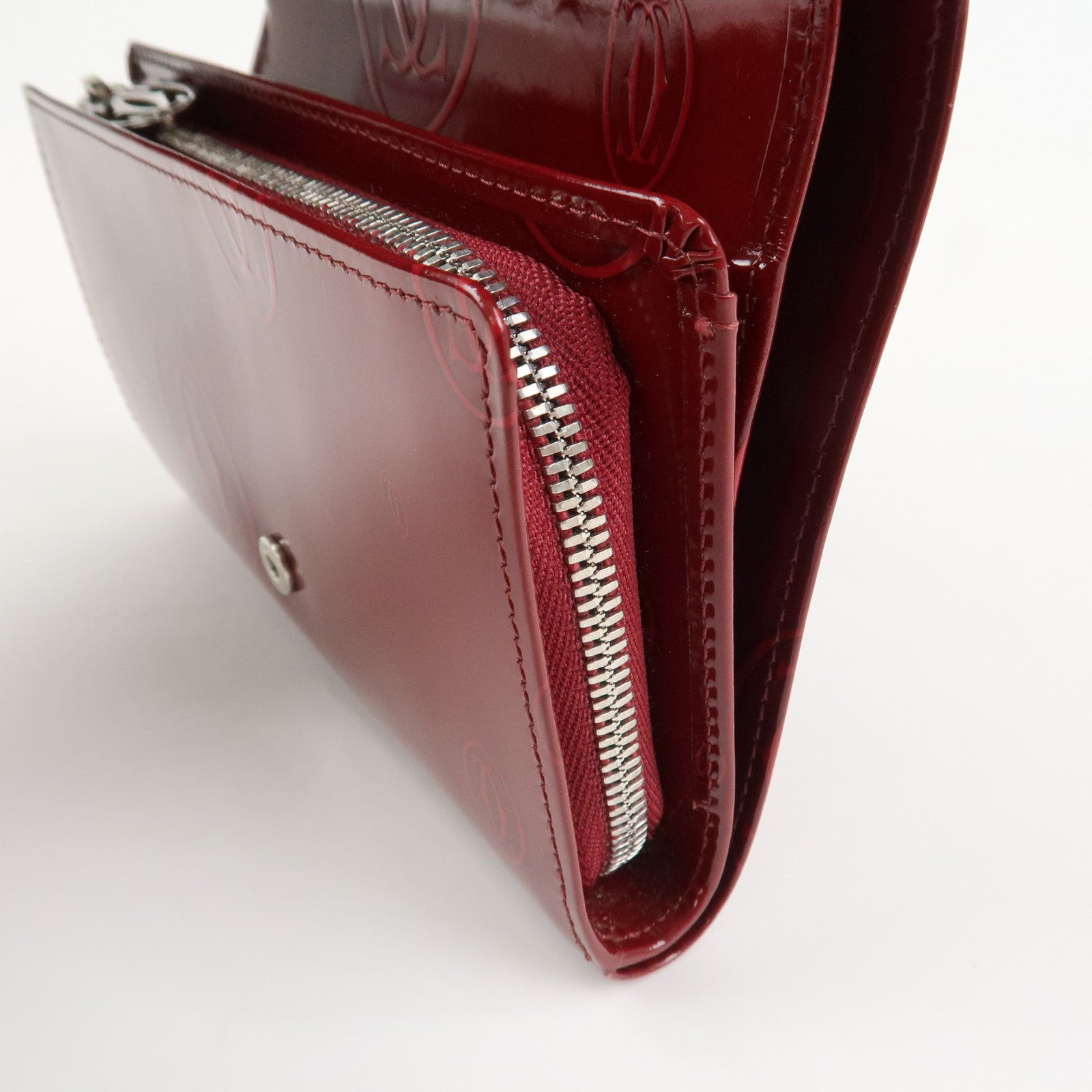 Cartier Happy Birthday Leather Compact Wallet Bordeaux