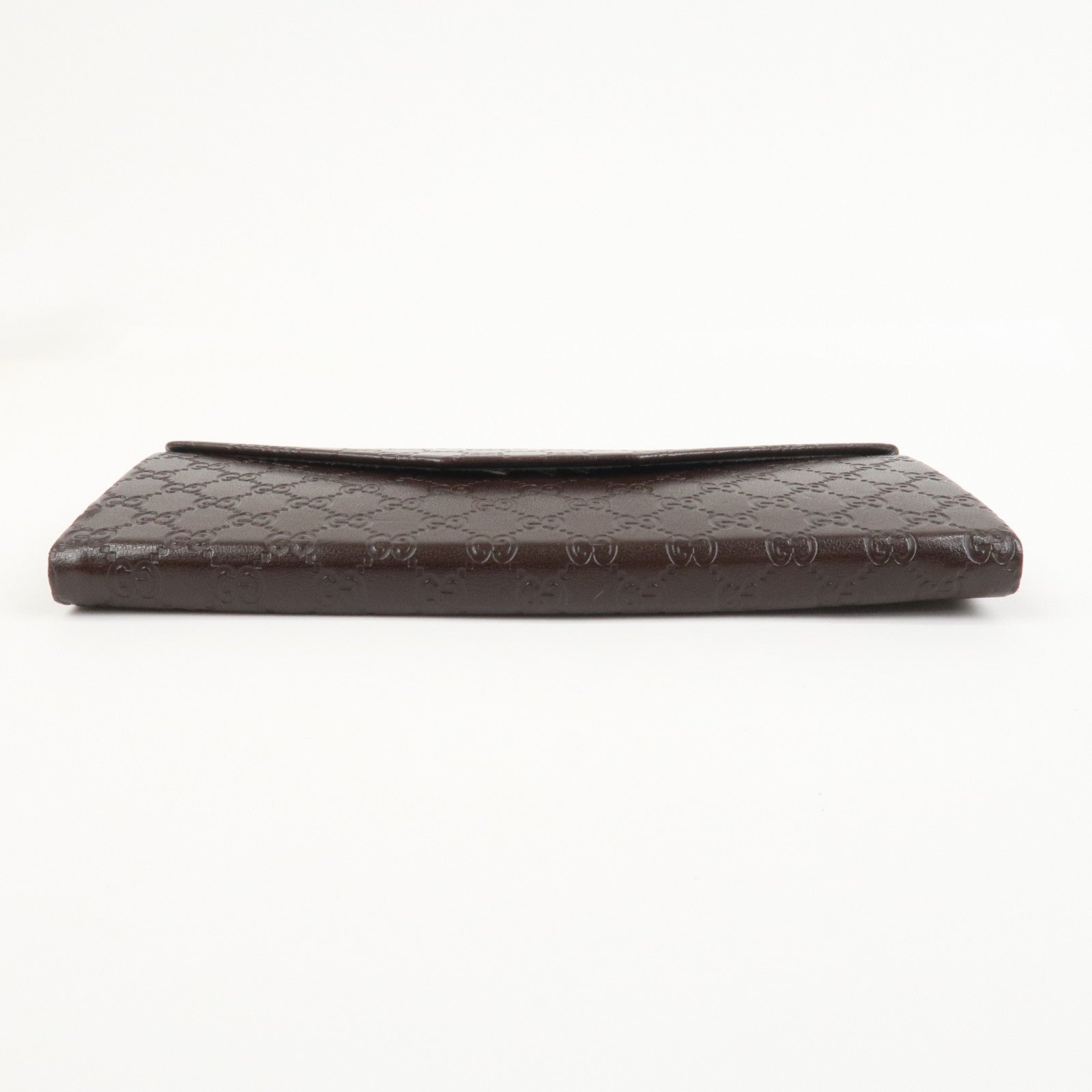 GUCCI Micro Guccissima Leather Glasses Case Dark Brown