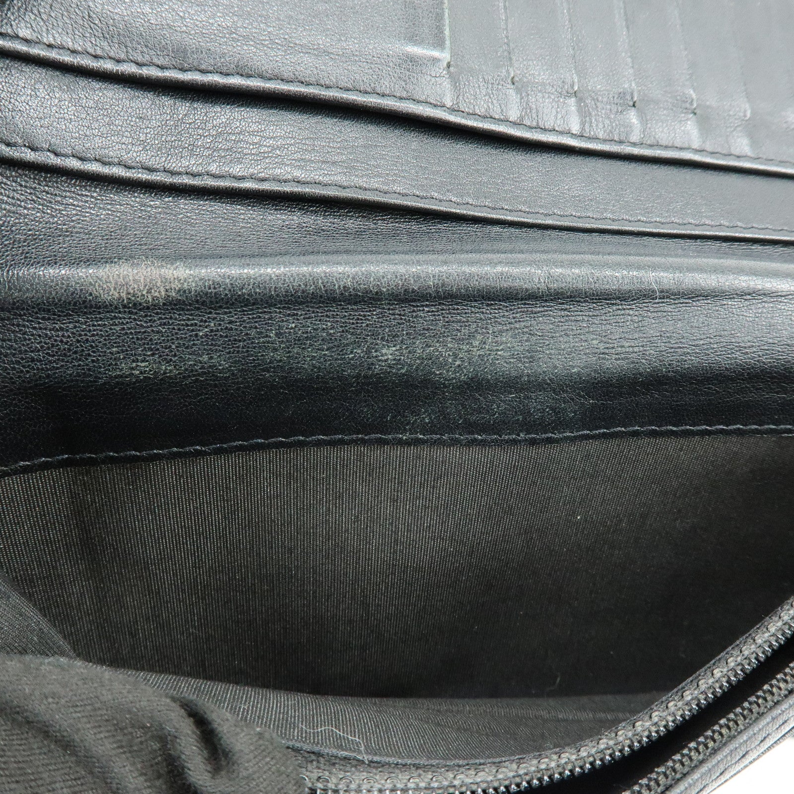 CHANEL COCO Mark Caviarskin Bi-fold Long Wallet Black A48651