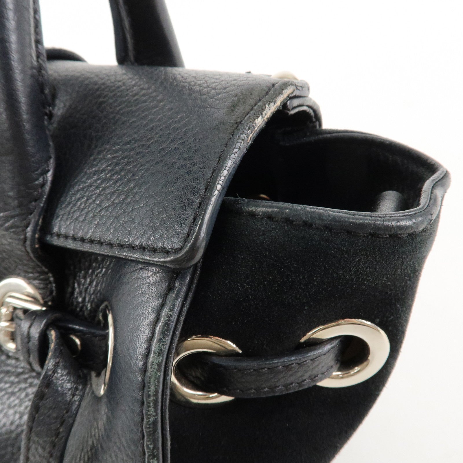 JIMMY CHOO Rosalie 2Way Leather Hand Bag Shoulder Bag Black Used