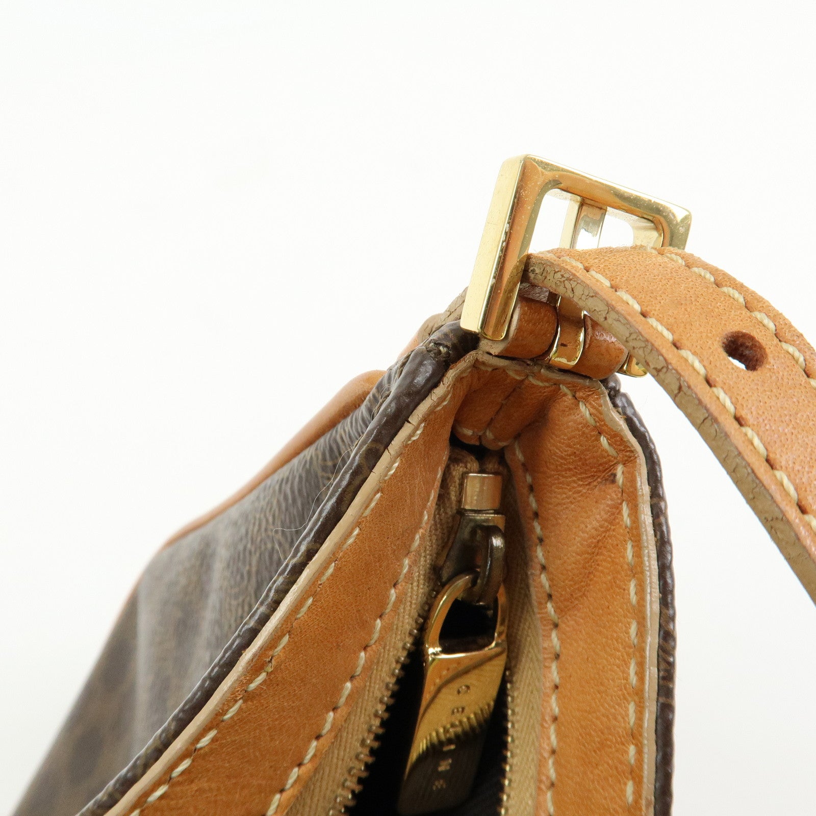 CELINE Macadam PVC Leather Shoulder Bag Hand Bag Brown