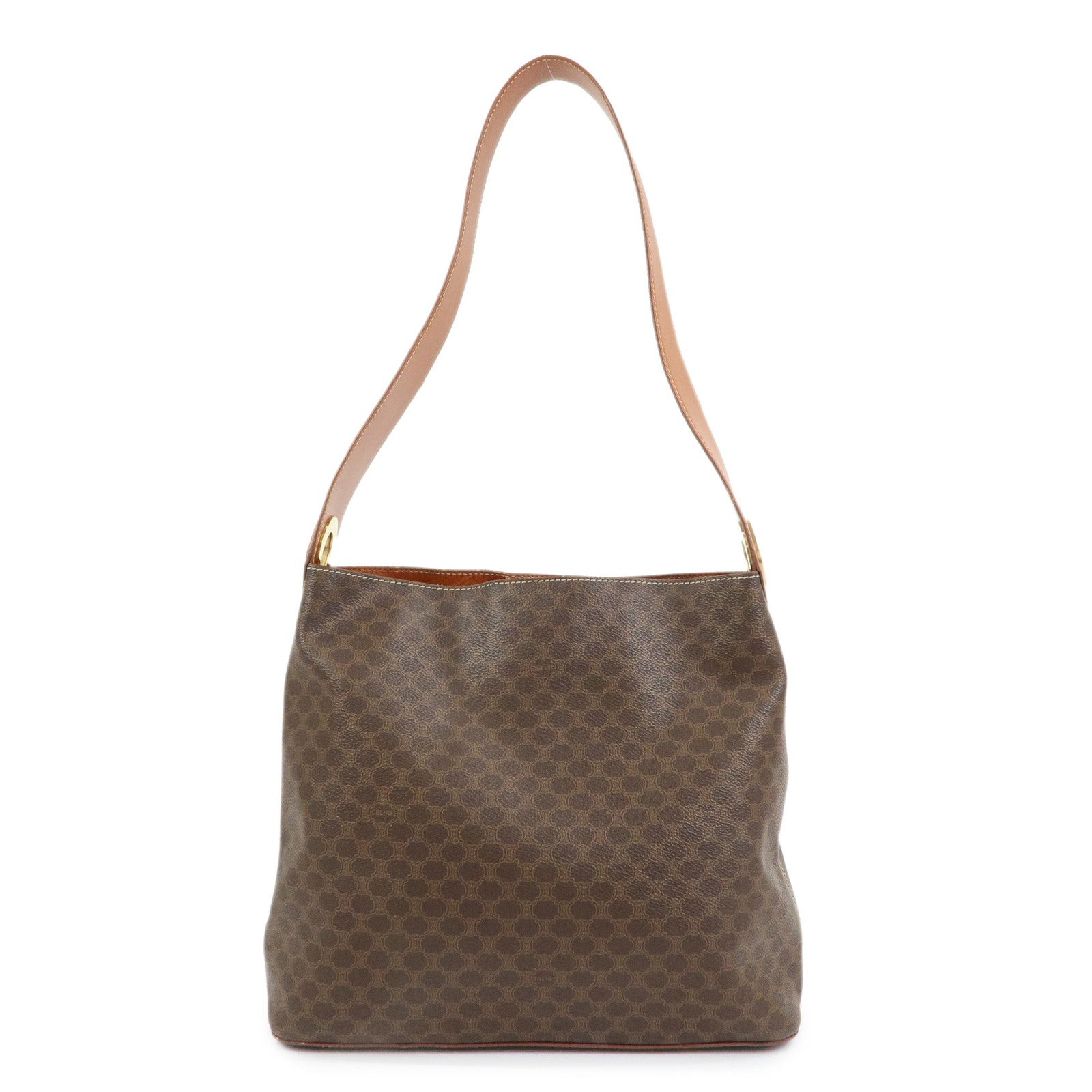 CELINE Macadam PVC Leather Shoulder Bag Hand Bag Brown