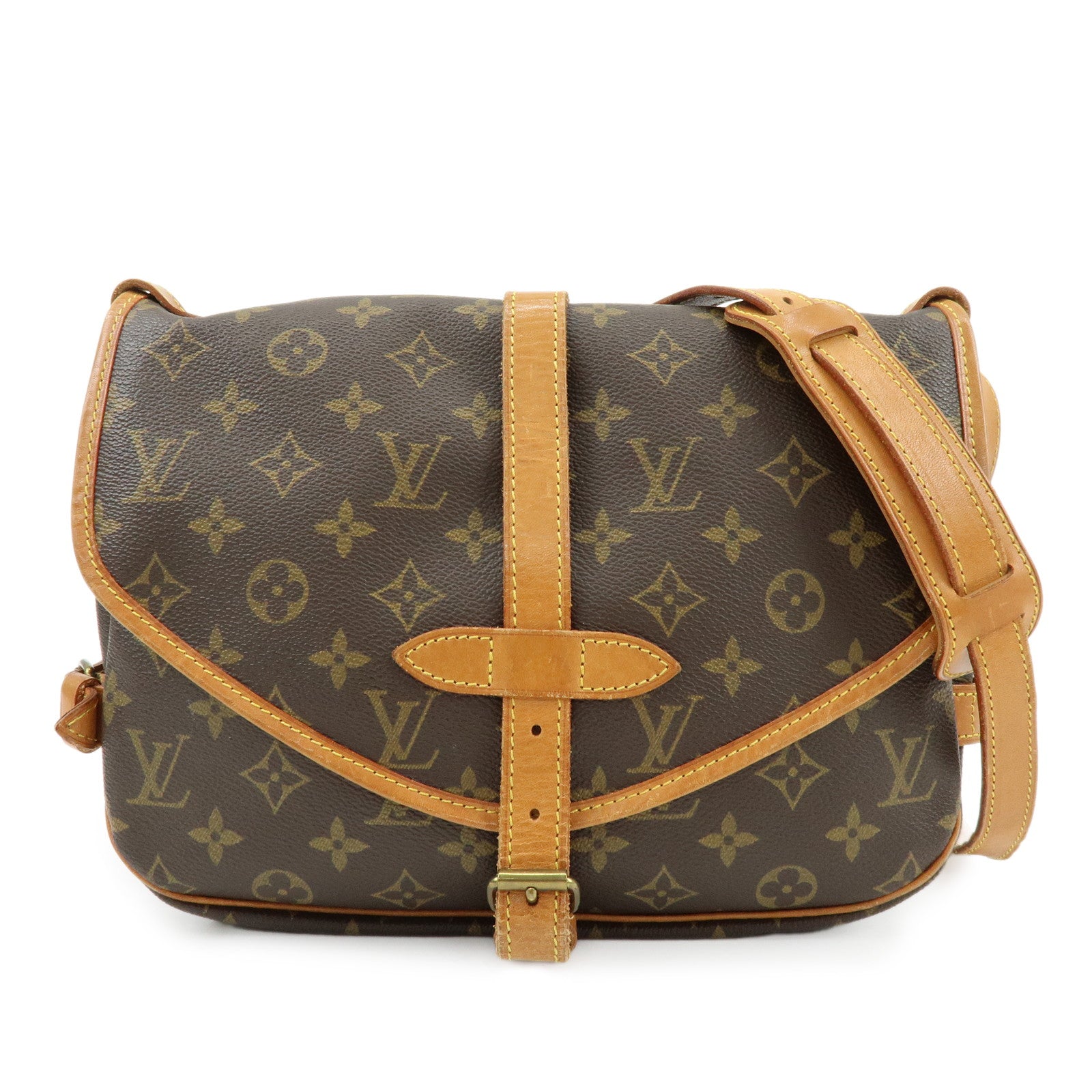 Louis Vuitton Monogram Saumur 30 Shoulder Bag Brown M42256